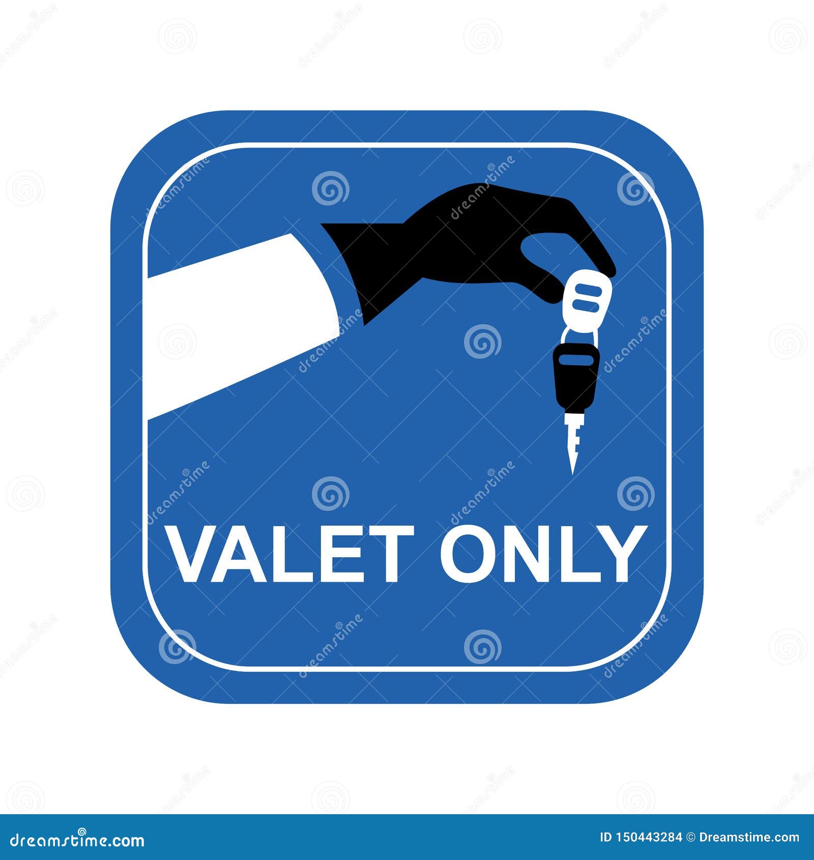 Valet Logo Design And Valet Silhouette With Parking Sign Vector