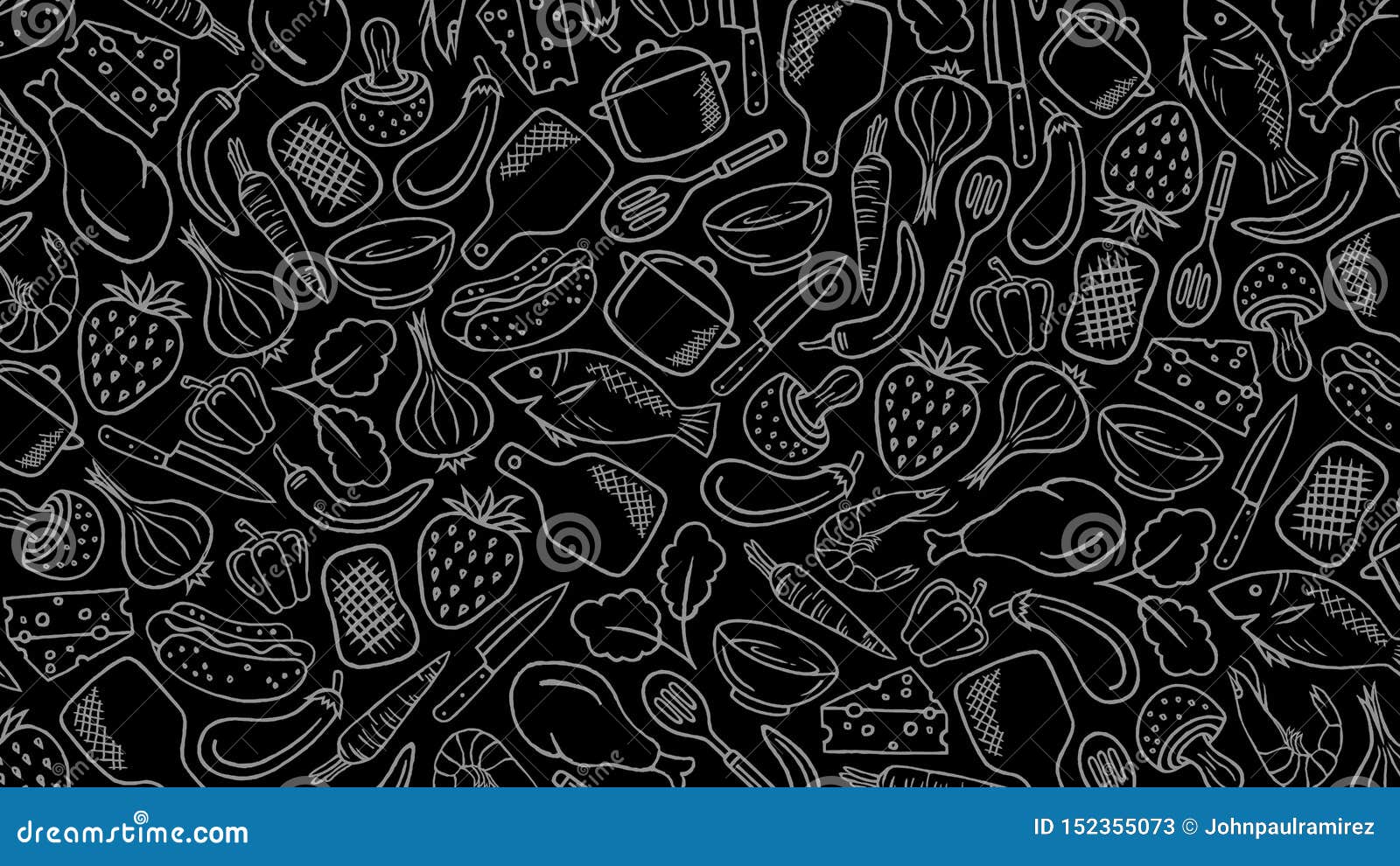 Food, Kitchen, Cooking Doodle Background Stock Vector - Illustration of  mushroom, pepper: 152355073