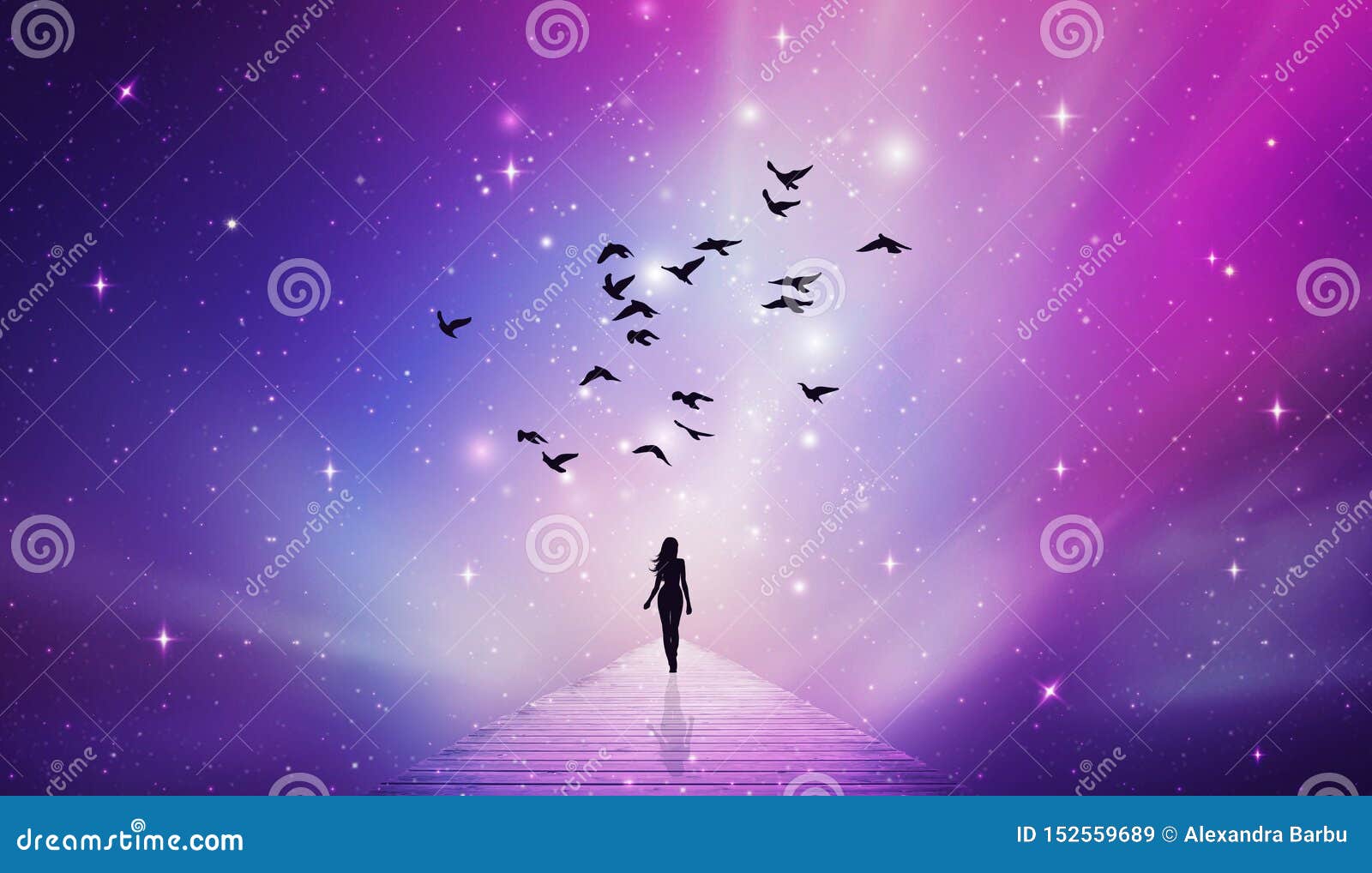 Soul journey, universe sky, stars, heaven, Way, path to God