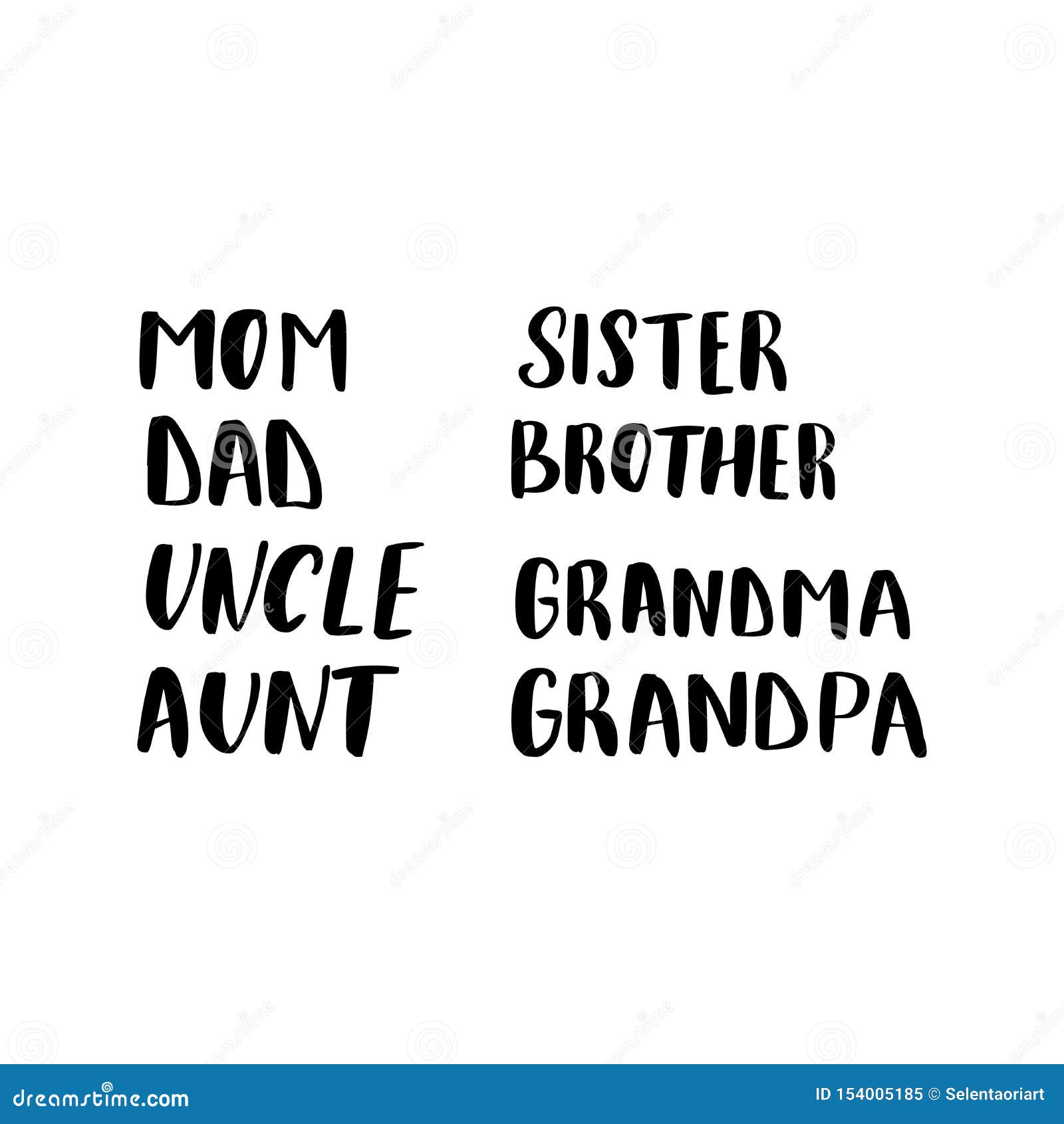 Download Family lettering set stock vector. Illustration of brother - 154005185