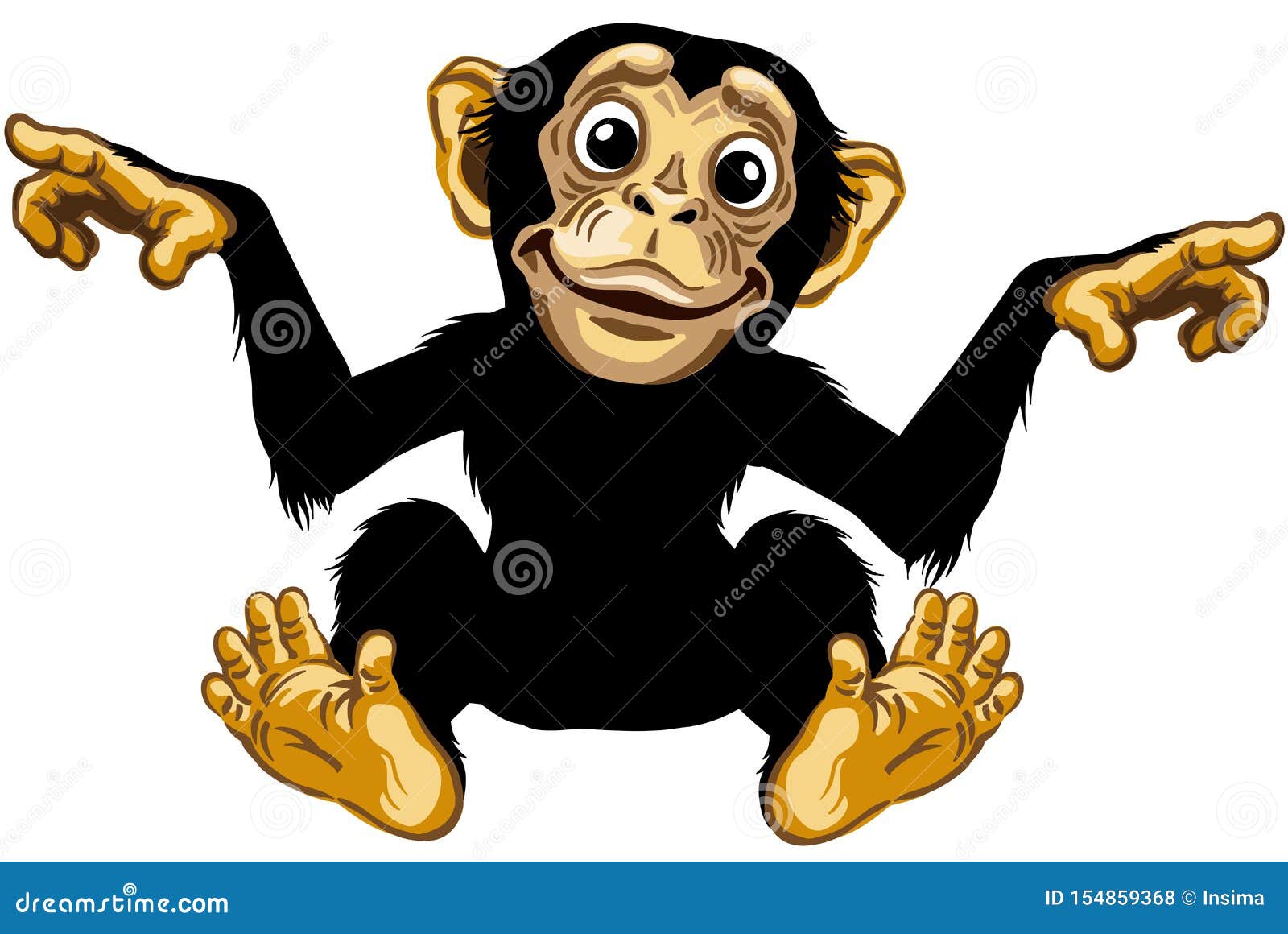 Smiling Cartoon Chimpanzee Great Ape Stock Vector - Illustration of friendly, mood: 154859368 Smiling Cartoon Chimpanzee Great Ape Stock Vector - Illustration of friendly, mood: 154859368