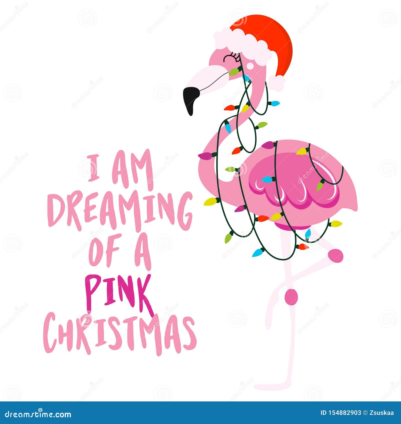 I am Dreaming of a Pink Christmas Stock Vector - Illustration of