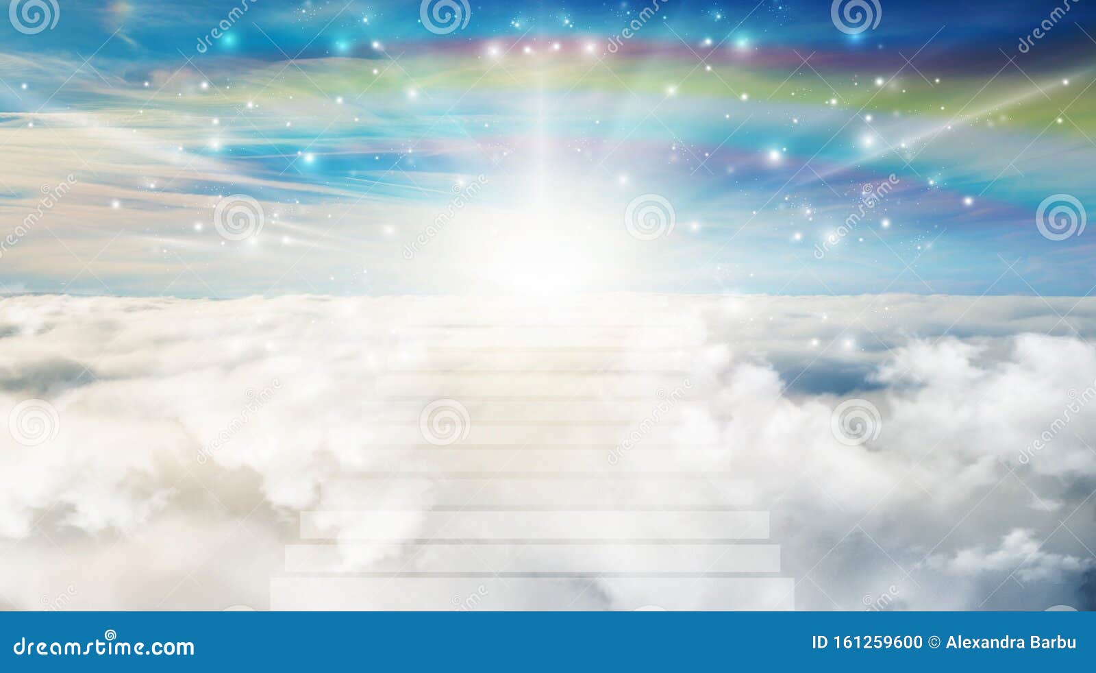 stairway to heaven, above clouds, soul journey to the light, heavenly sky, path to god