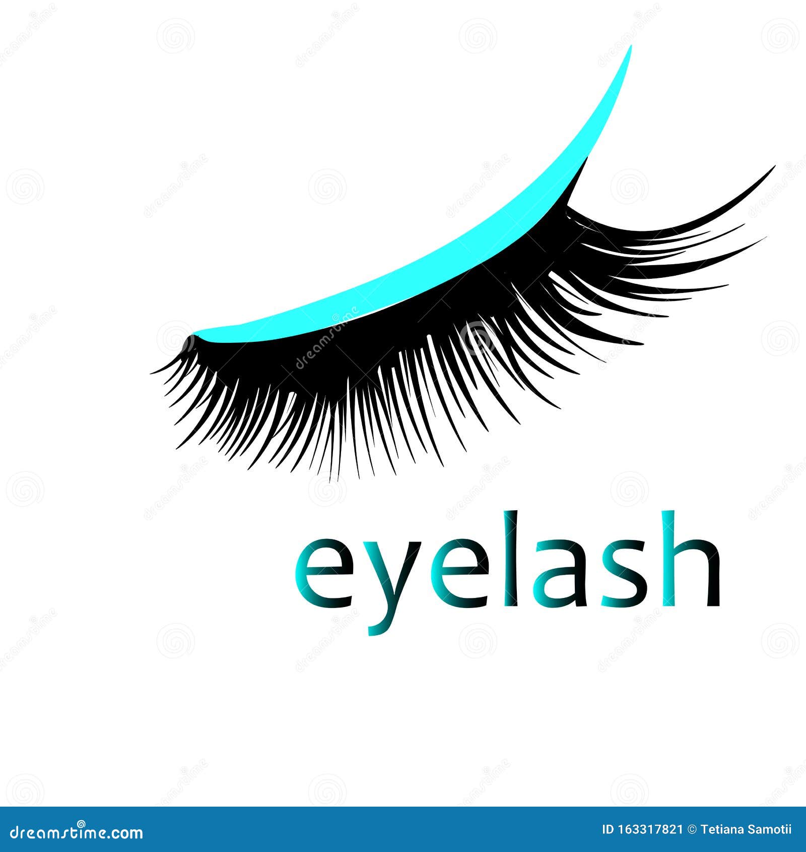 Eye Makeup Vector. Logo of Beautiful Luxurious Eyelashes Stock