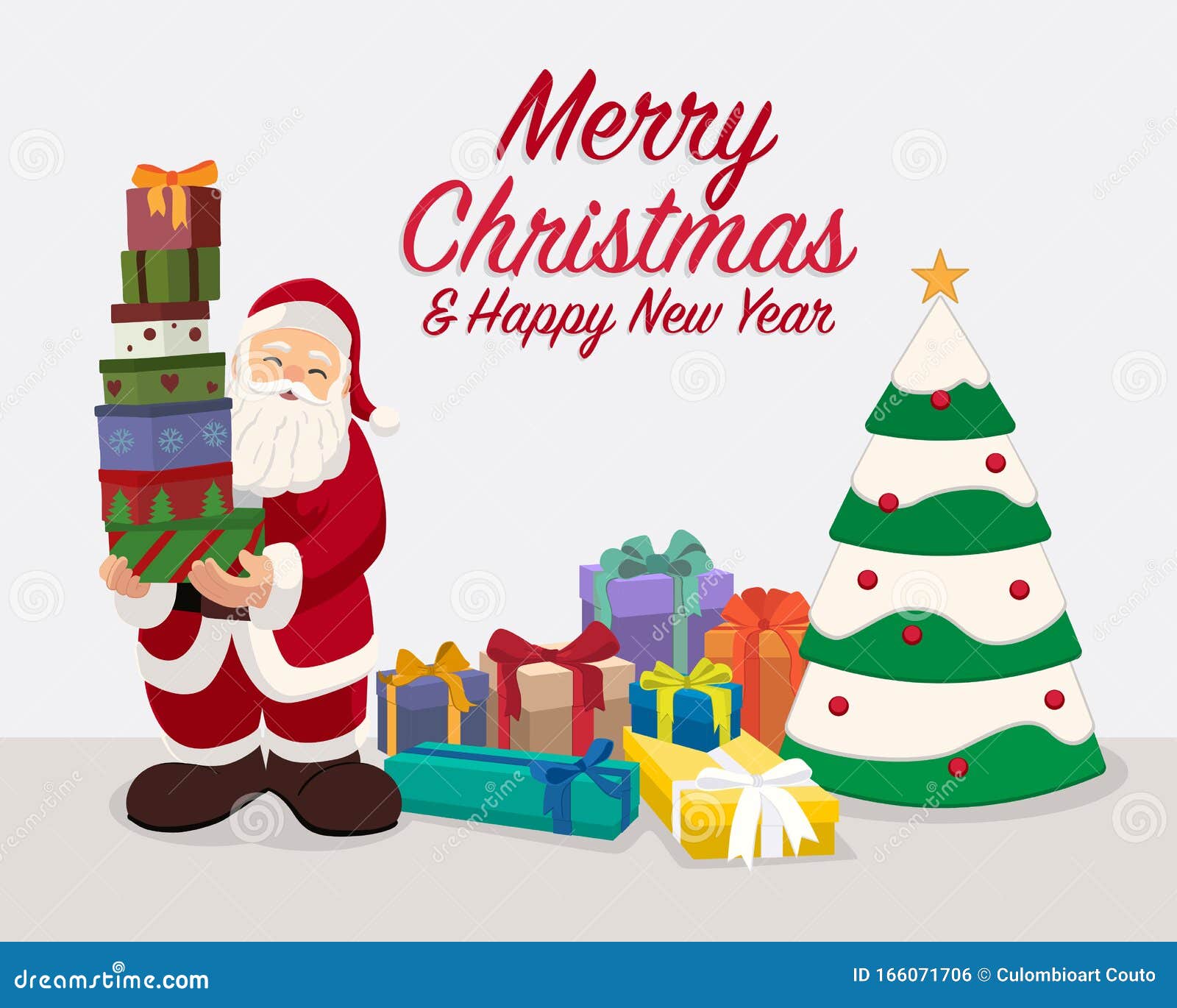 Santa Claus Wishes You Merry Christmas and Happy New Year Stock