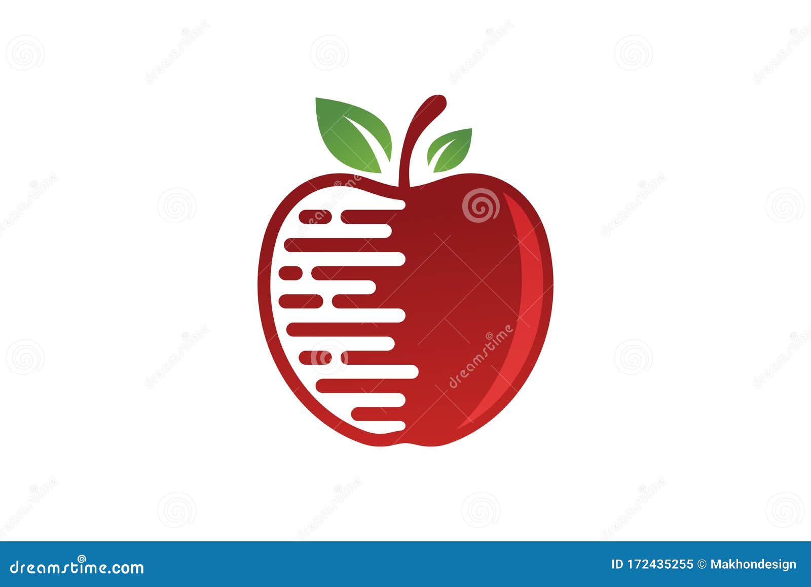 Fast Fresh Apple Fruit Delivery Service Logo Stock Vector
