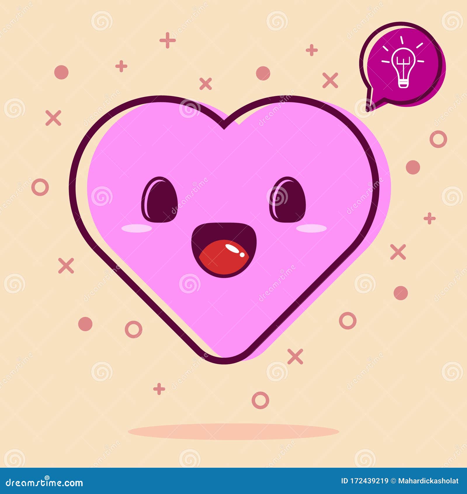 Heart Cartoon Cute Love Logo Vector Kawaii Design Doodle Style Illustration Symbol Of Love Stock Vector Illustration Of Expression Element 172439219
