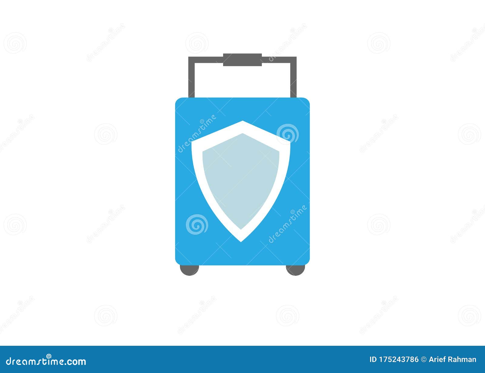 Suitcase and Shield, Flat Design Style Vector Icon Stock Vector