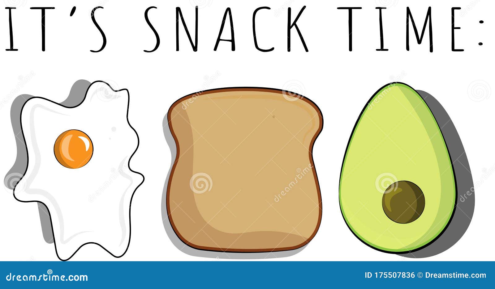 It`s snack time! stock illustration. Illustration of bread - 175507836