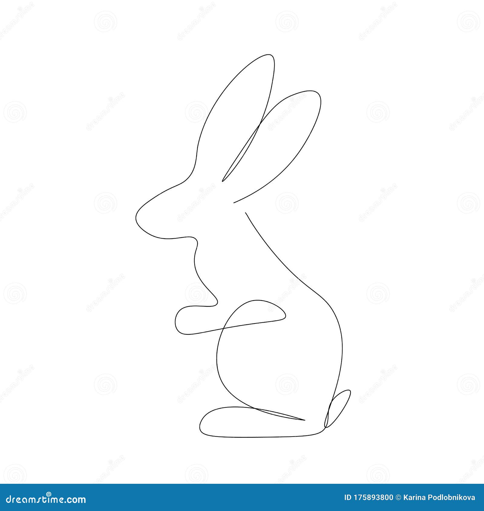 Easter Bunny Line Drawing Vector Stock Vector - Illustration of cartoon