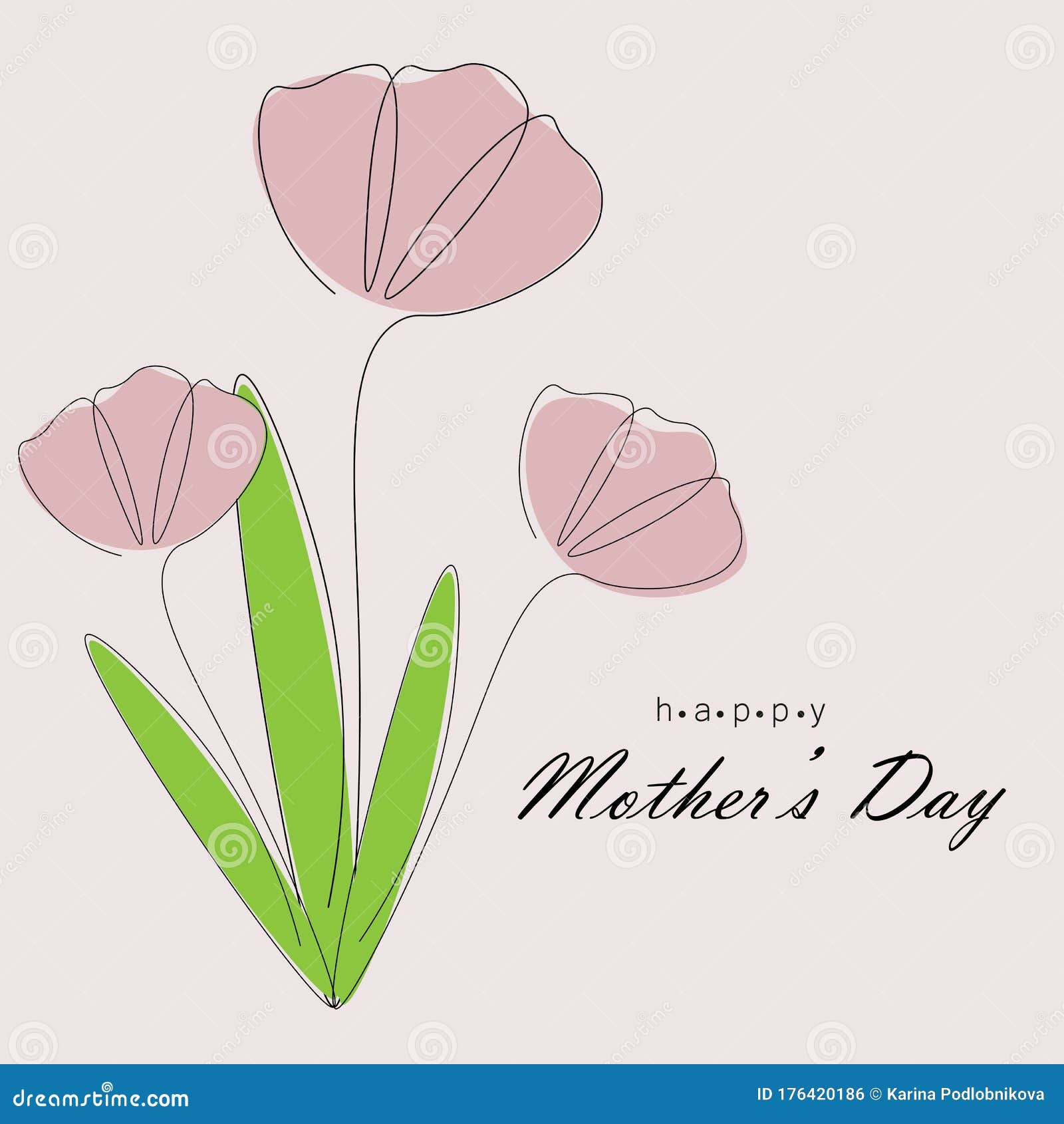 Happy Mothers Day Flowers Vector Illustration Stock Vector