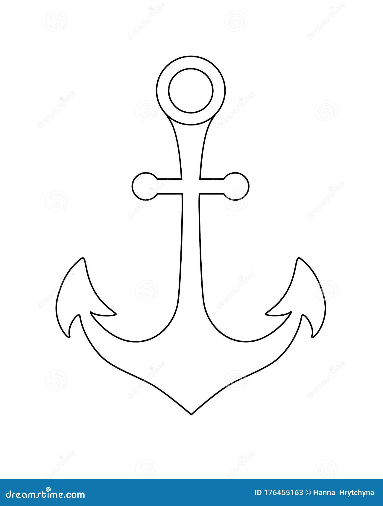 Anchor is a Linear Vector Illustration for Coloring or Logo. the Icon