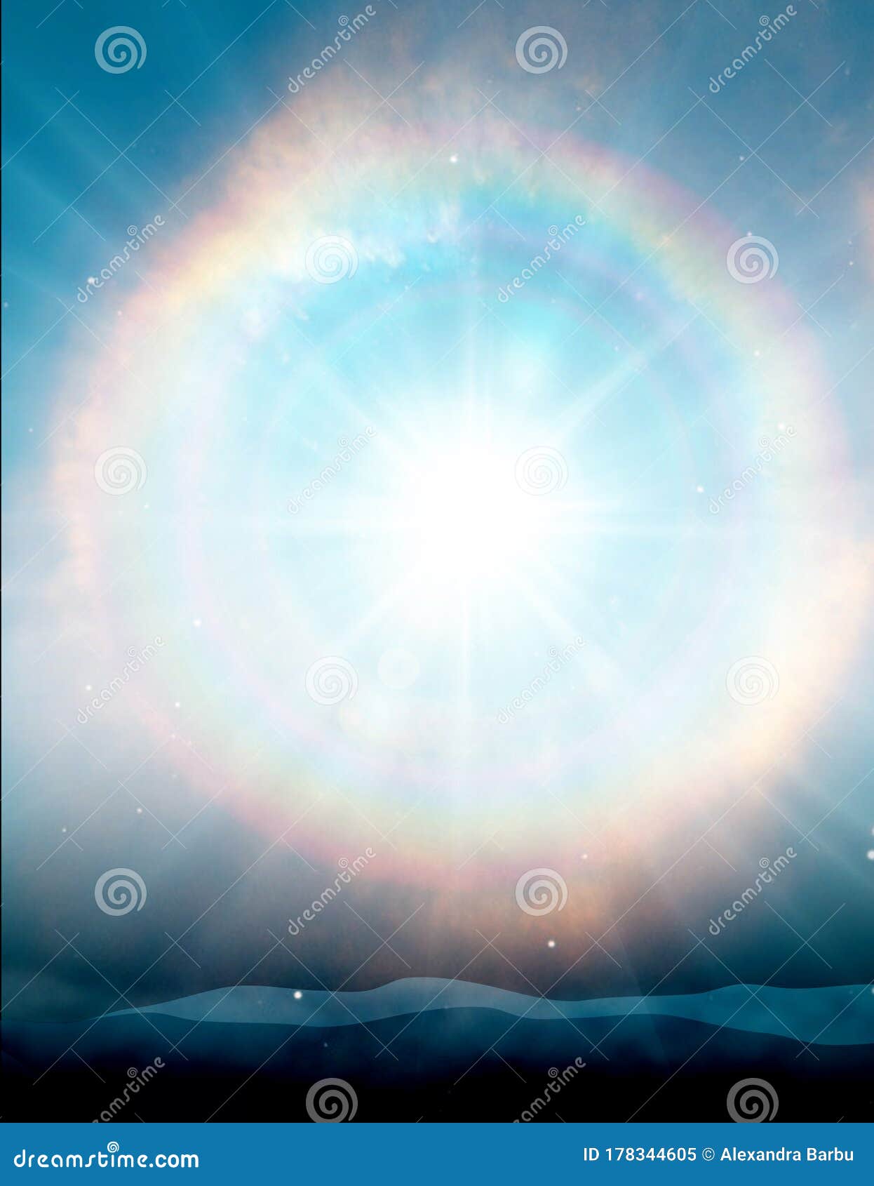 sun portal, rainbow entrance, heaven, gate to other world