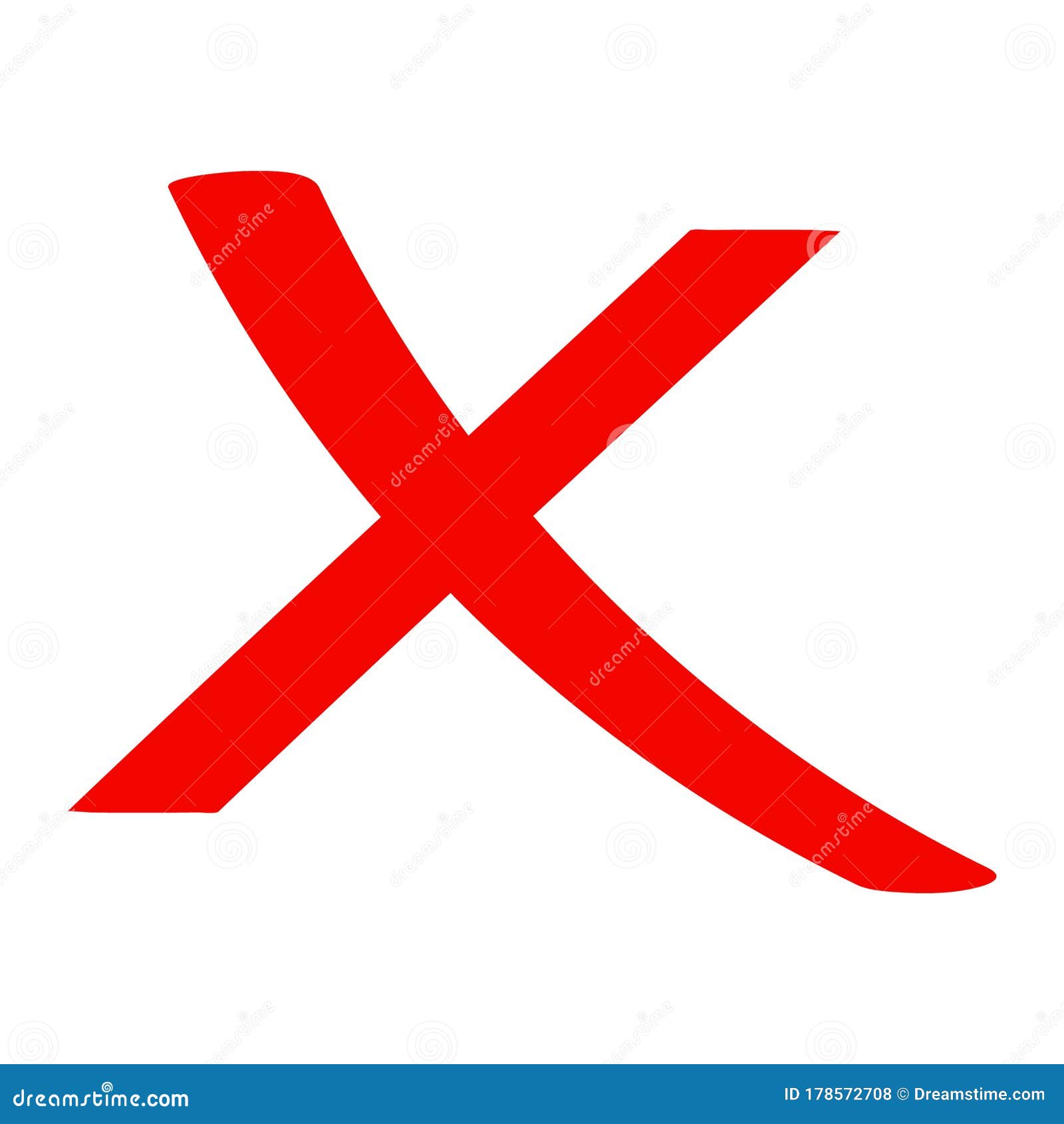 Check Mark Icon . Red Cross Flat Simbol X. Delete Icon Vector Illustration.  Eps 10 Stock Vector - Illustration of poll, assignment: 178572708