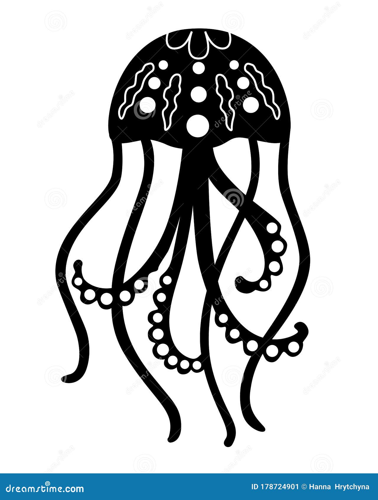 Download Jellyfish Black Silhouette. Jellyfish Silhouette Vector ...