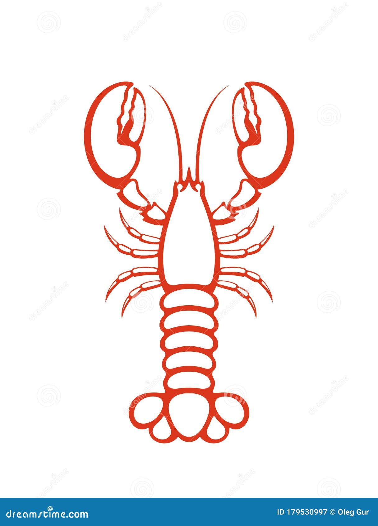 Lobster Outline. Isolated Lobster on White Background Stock Vector Illustration of health
