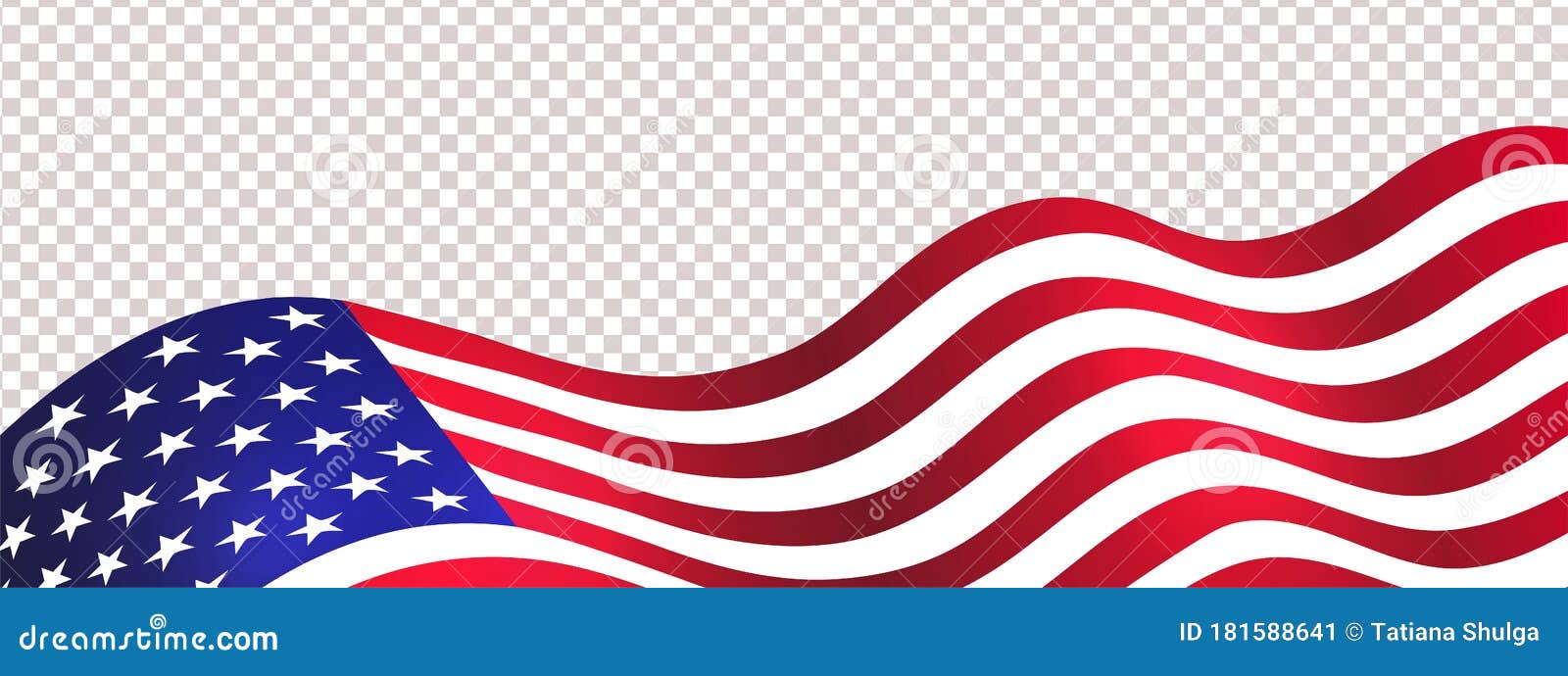 4th of july usa independence day. waving american flag  on transparent background