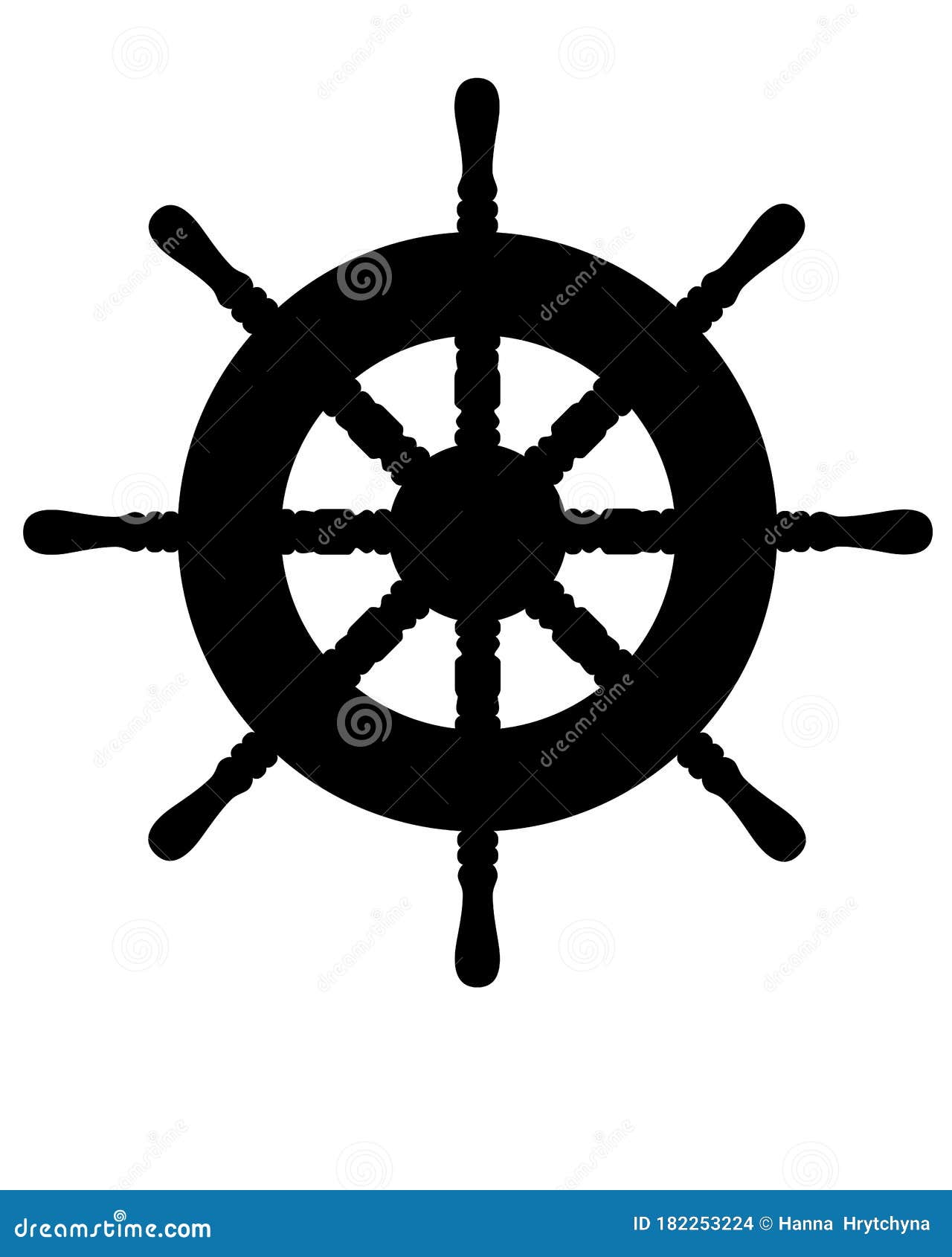 Steering Wheel Black Vector Silhouette For Logo Or Pictogram