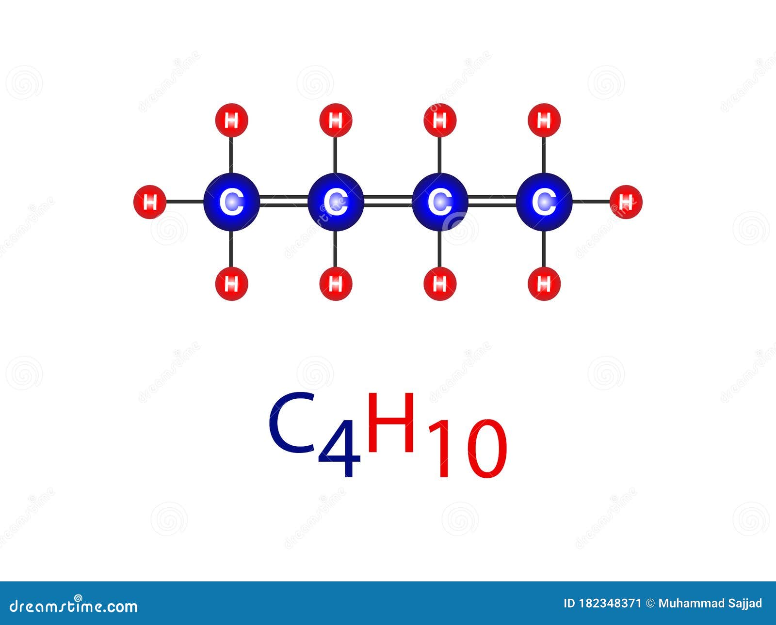 Butane Molecular Structure Vector Illustration | CartoonDealer.com ...