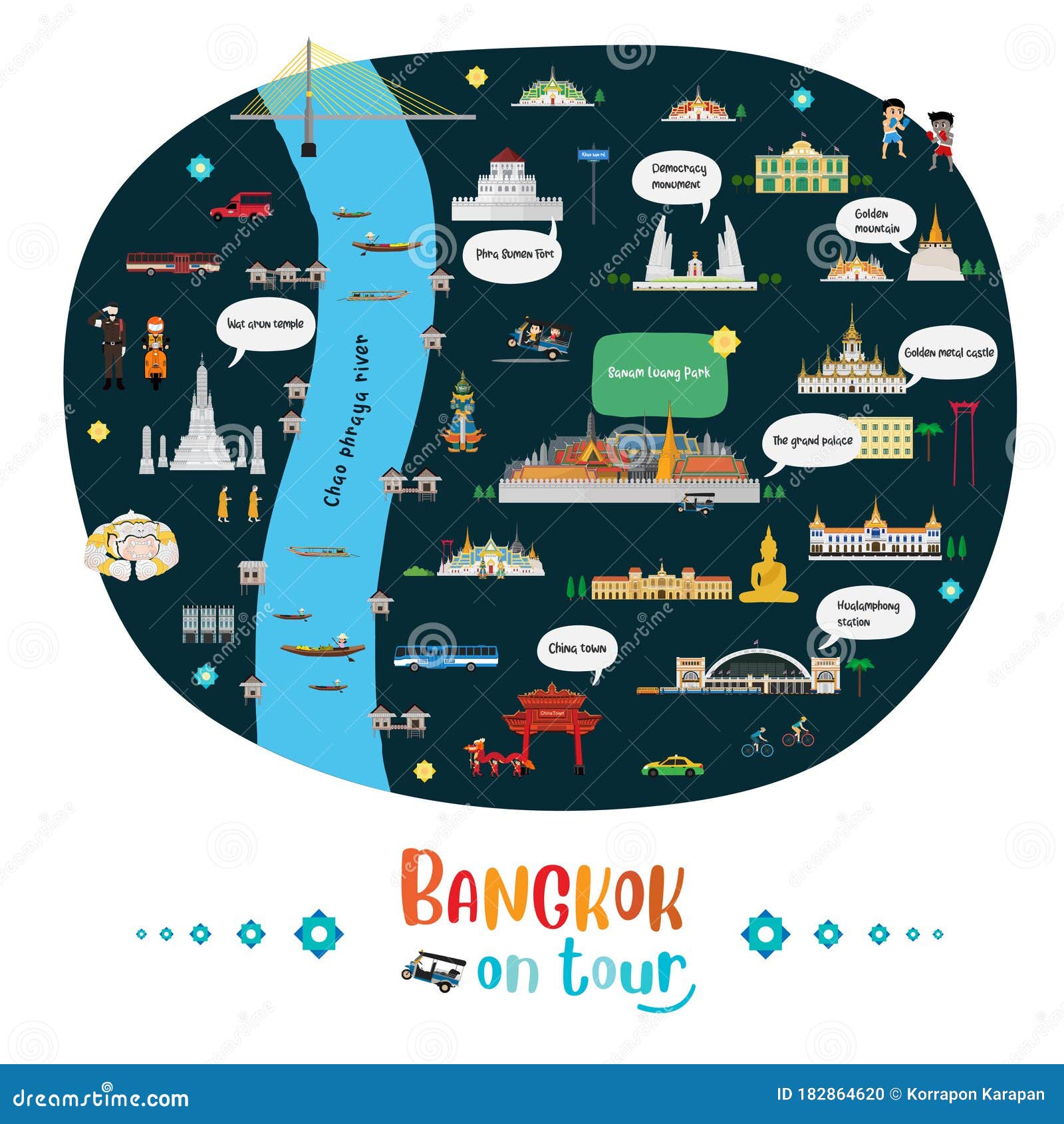 Tourist Map Of Bangkok Thailand With Landmarks Stock Vector view-of-bangkok-skyline-in-thailand-on-craiyon