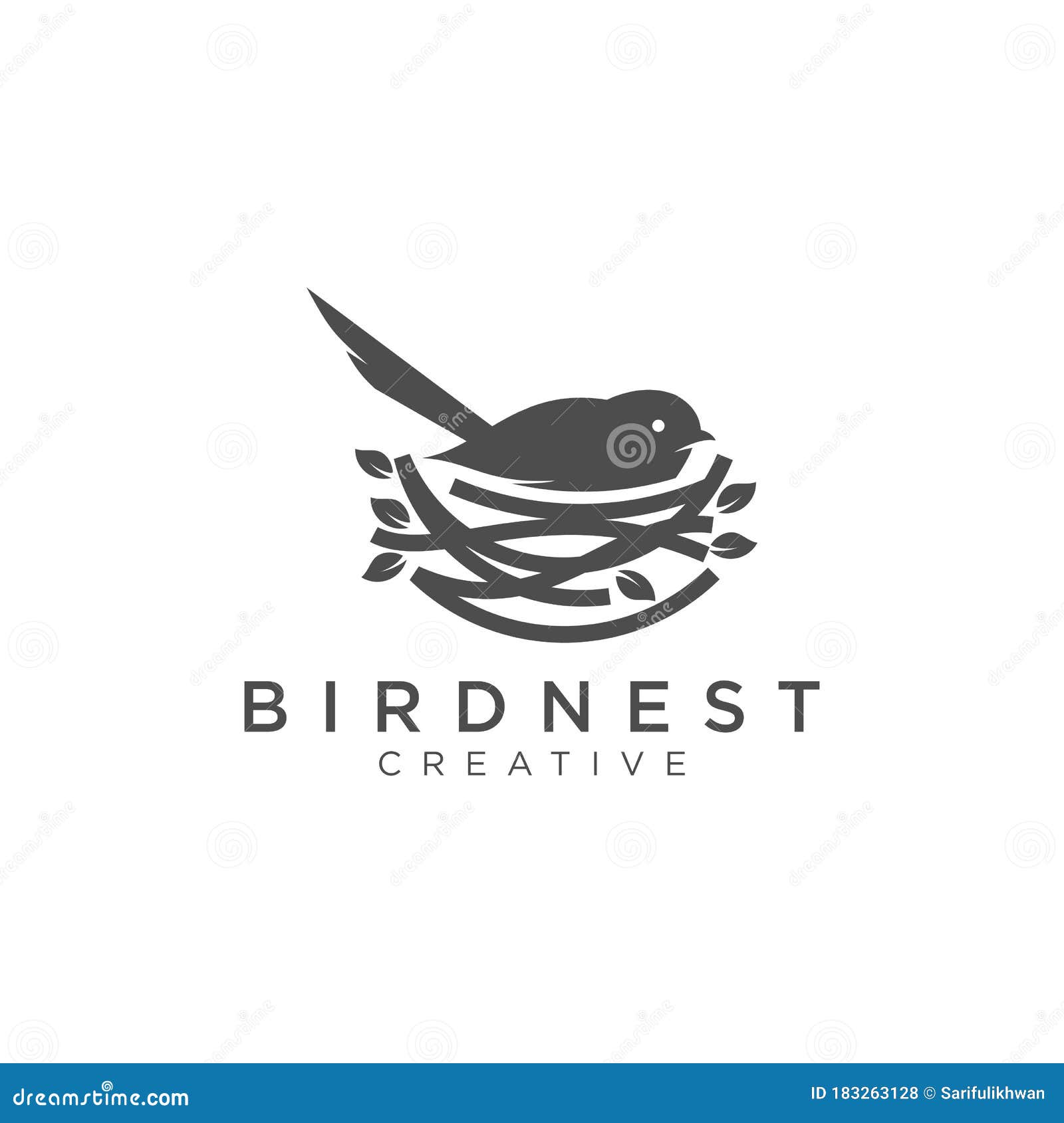 Bird And Nest Logo Design Template Stock Vector - Illustration of home