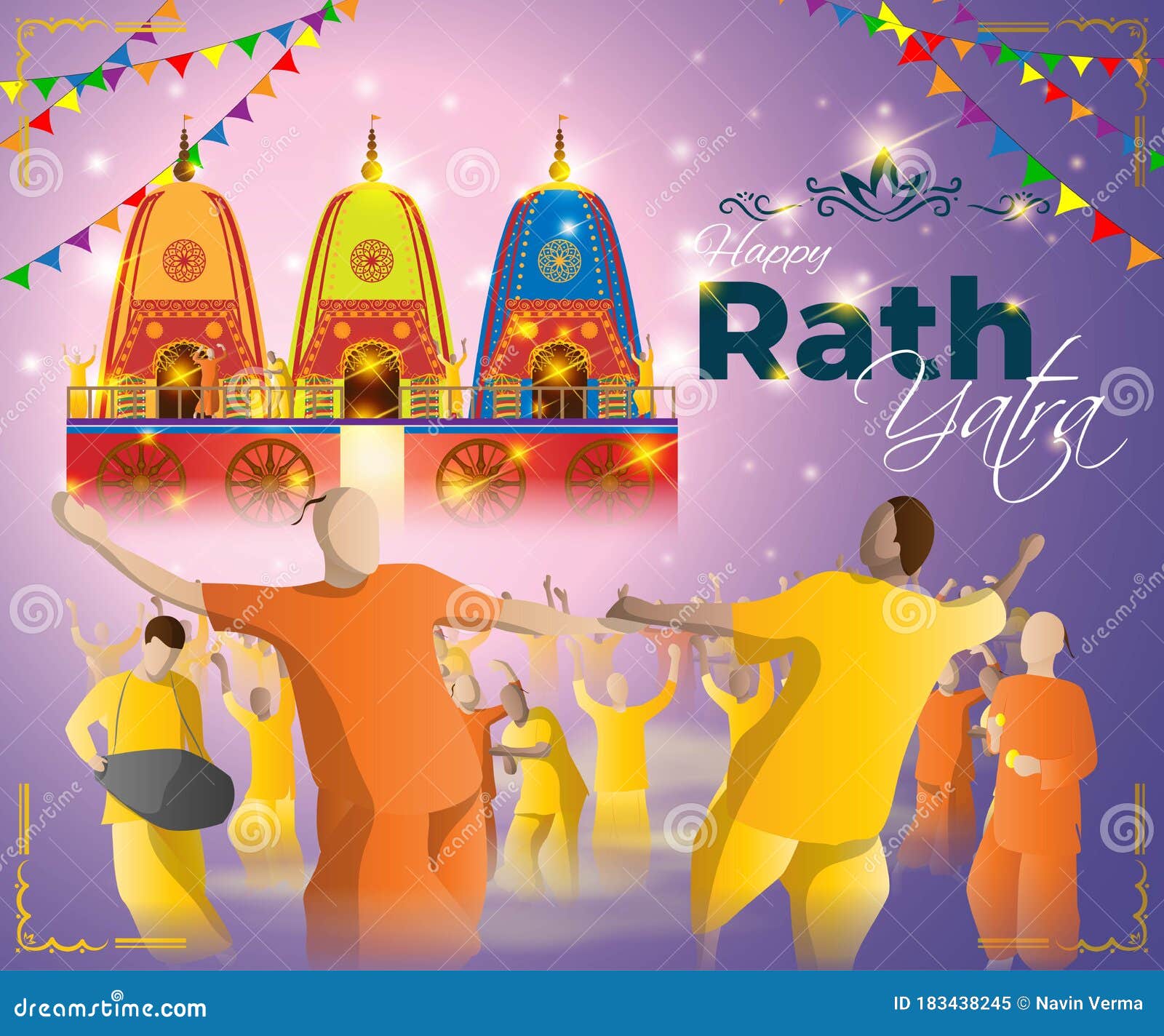 Illustration Of Rath Yatra Lord Jagannath Festival Holiday Background