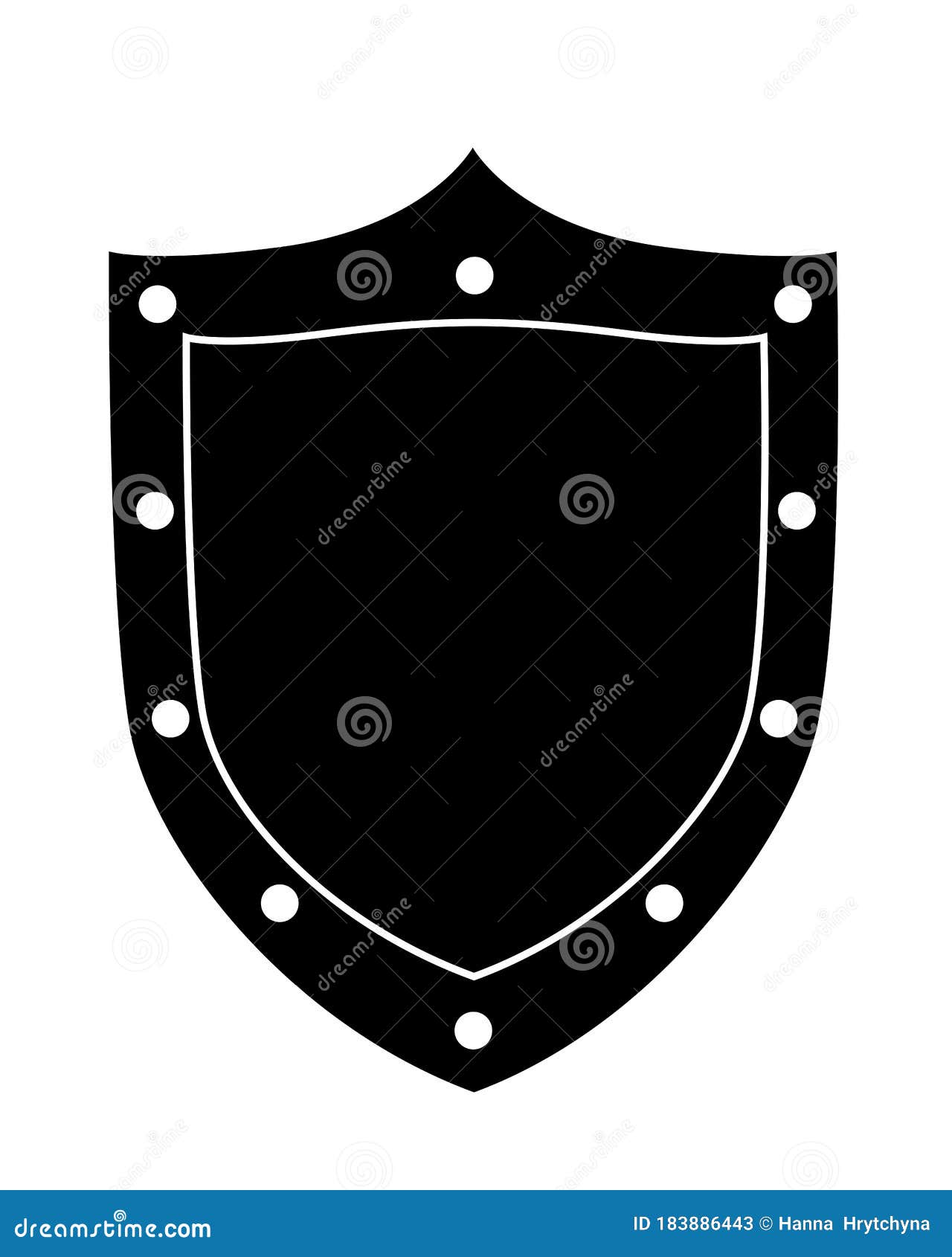 Shield Silhouette. Medieval Shield Vector Black Silhouette for Logo