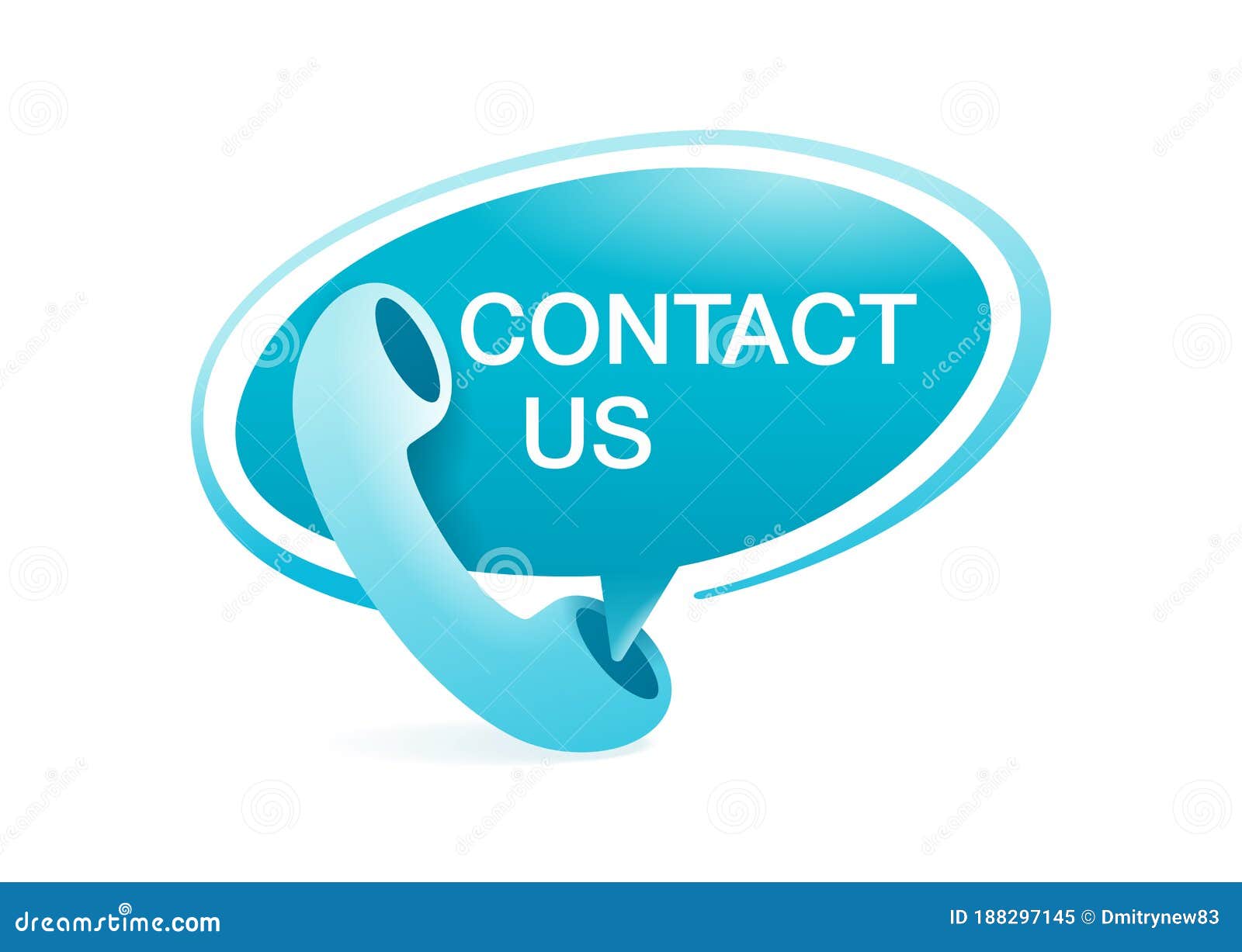 Contact Us  Button in 3D Decoration Stock Vector Illustration of blue, mobile 188297145