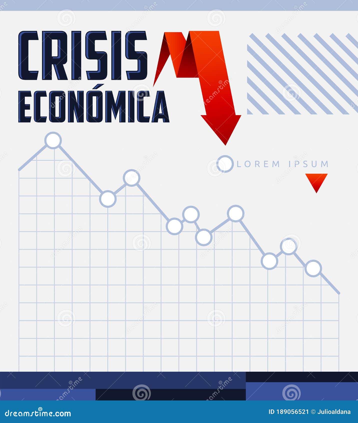Crisis Economica, Economic Crisis Spanish Text Vector Design. Stock