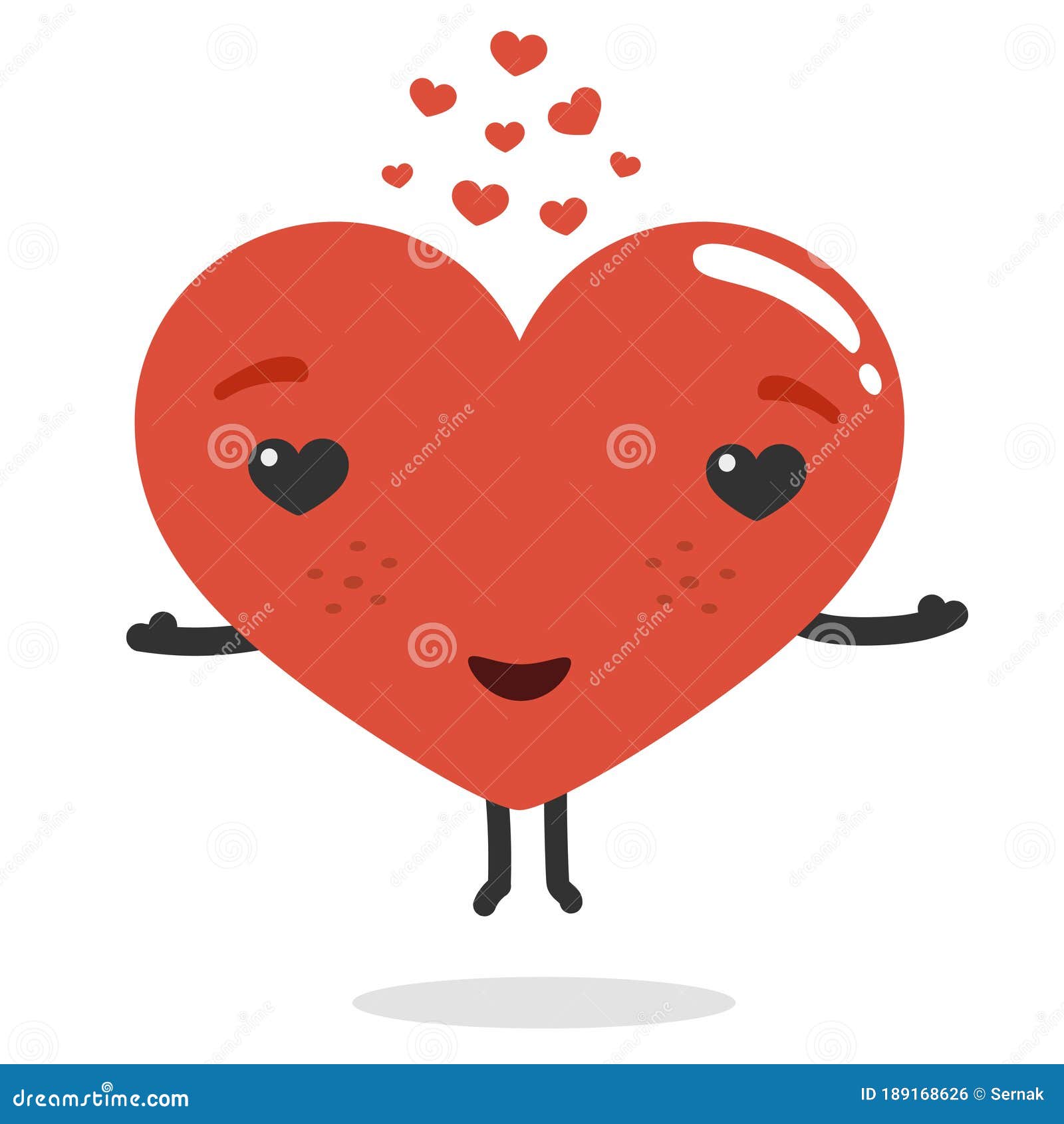 Cartoon Heart Character with Love. Stock Vector - Illustration of graphic,  holiday: 189168626