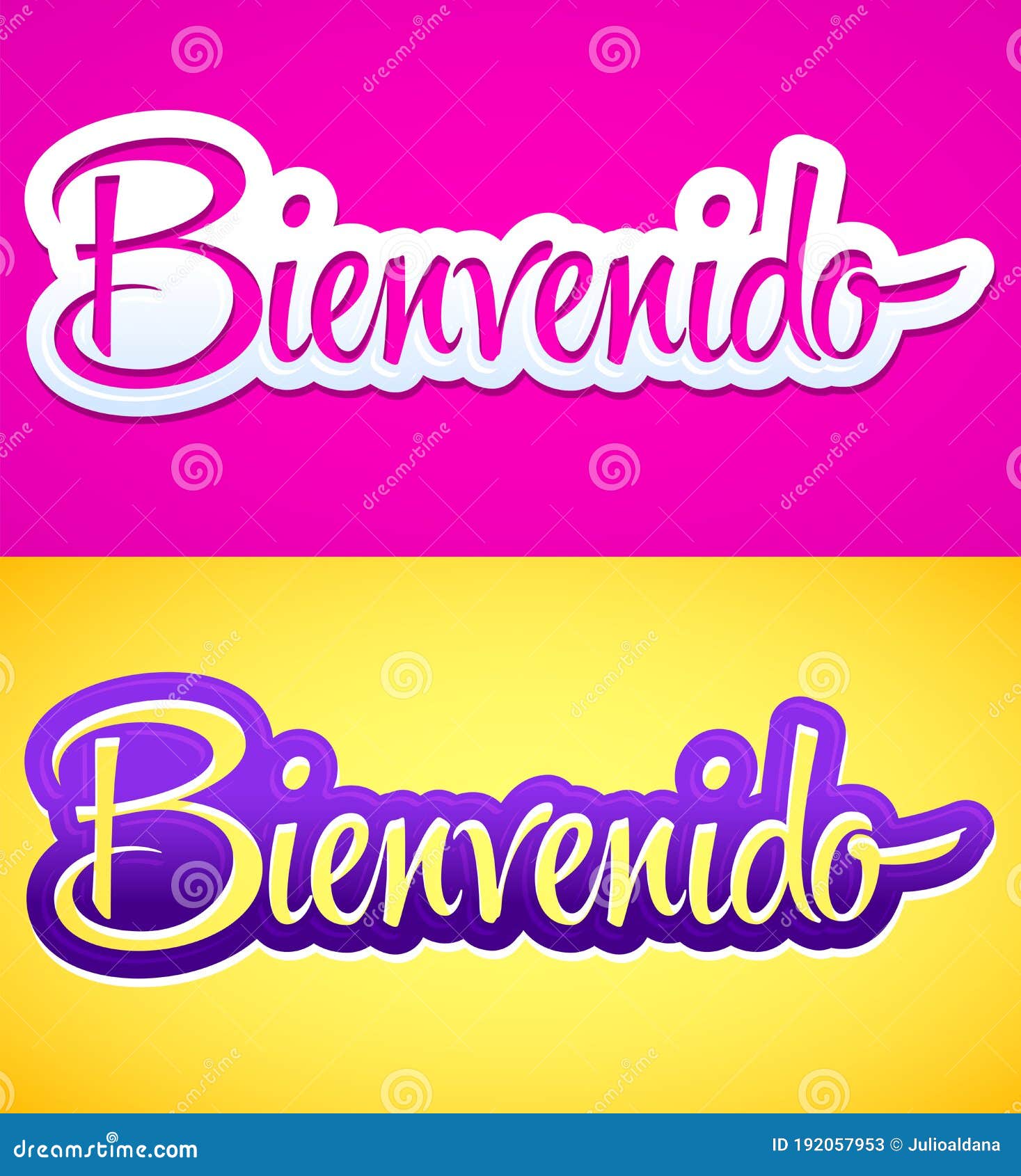 Bienvenido - Welcome Spanish Text - Lettering Vector Royalty Free SVG,  Cliparts, Vectors, and Stock Illustration. Image 27325128.