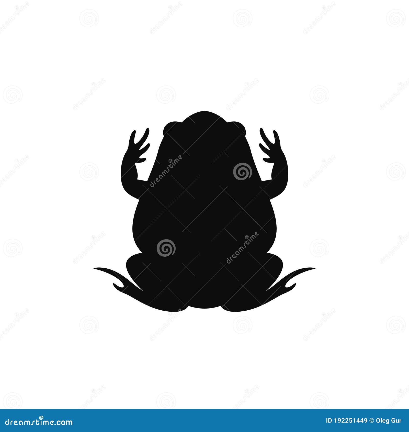 Frog Silhouette. Isolated Frog on White Background Stock Vector