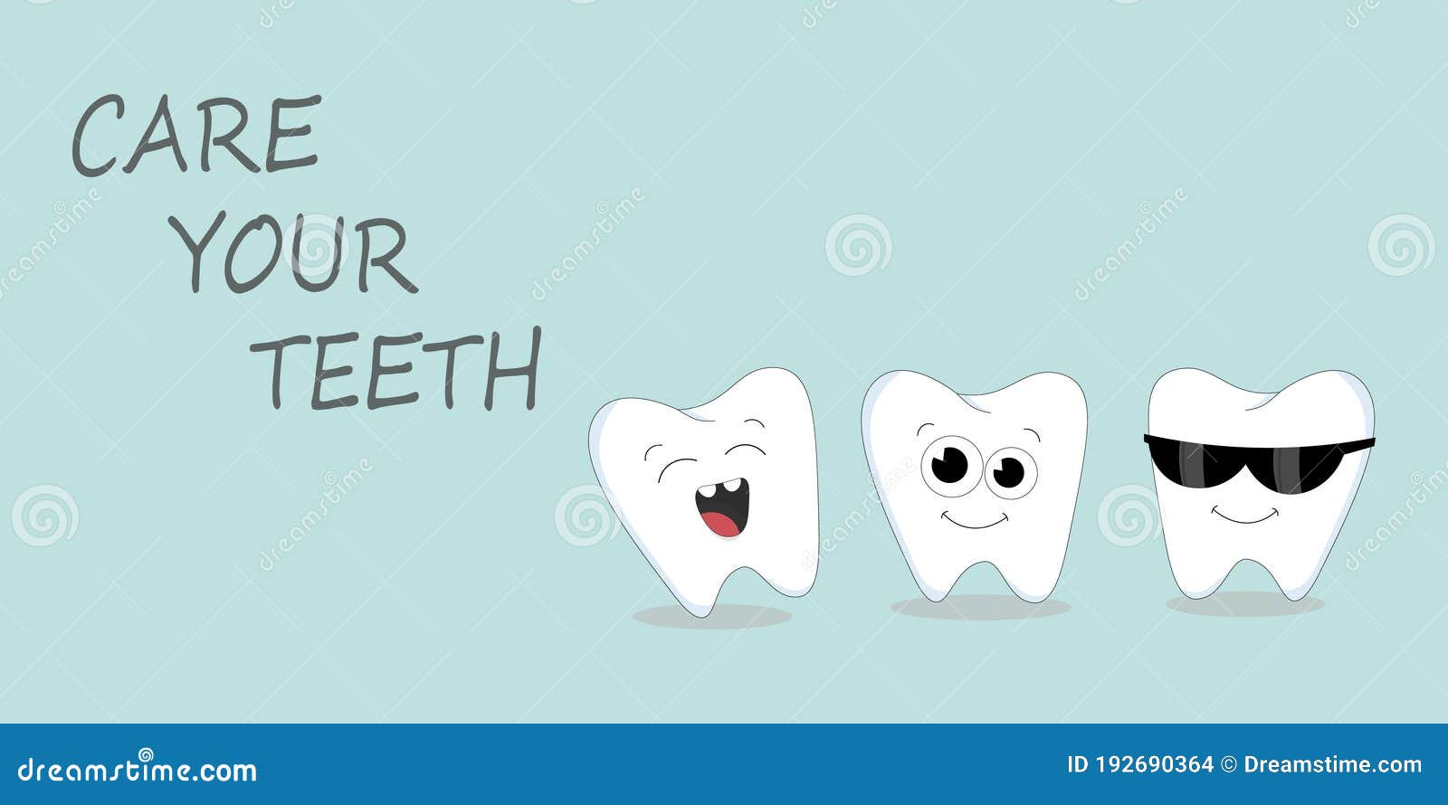 Funny Dental Care Picture for Kids. Stock Vector Illustration of