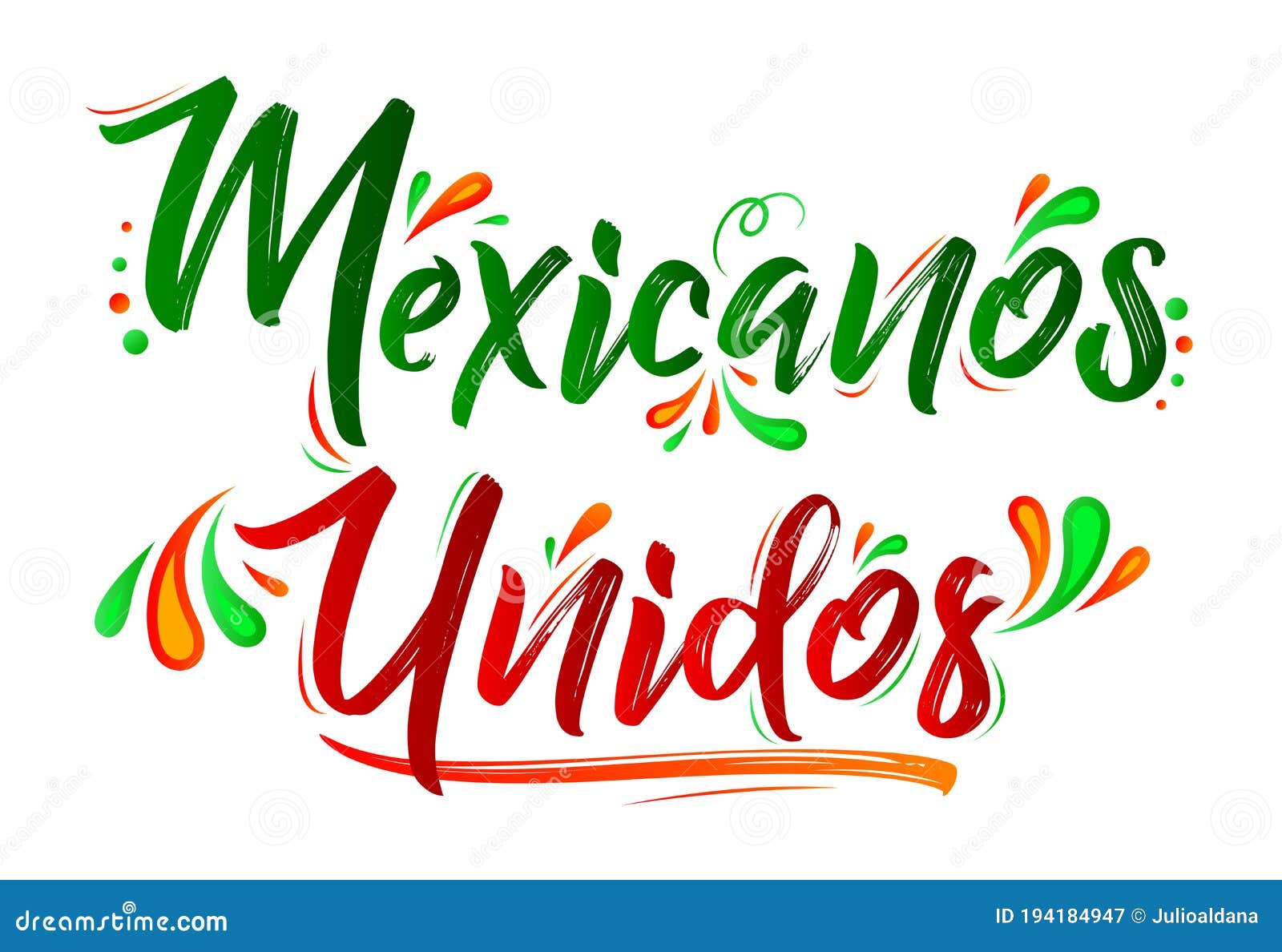 mexicanos unidos united mexicans spanish text,   together celebration.