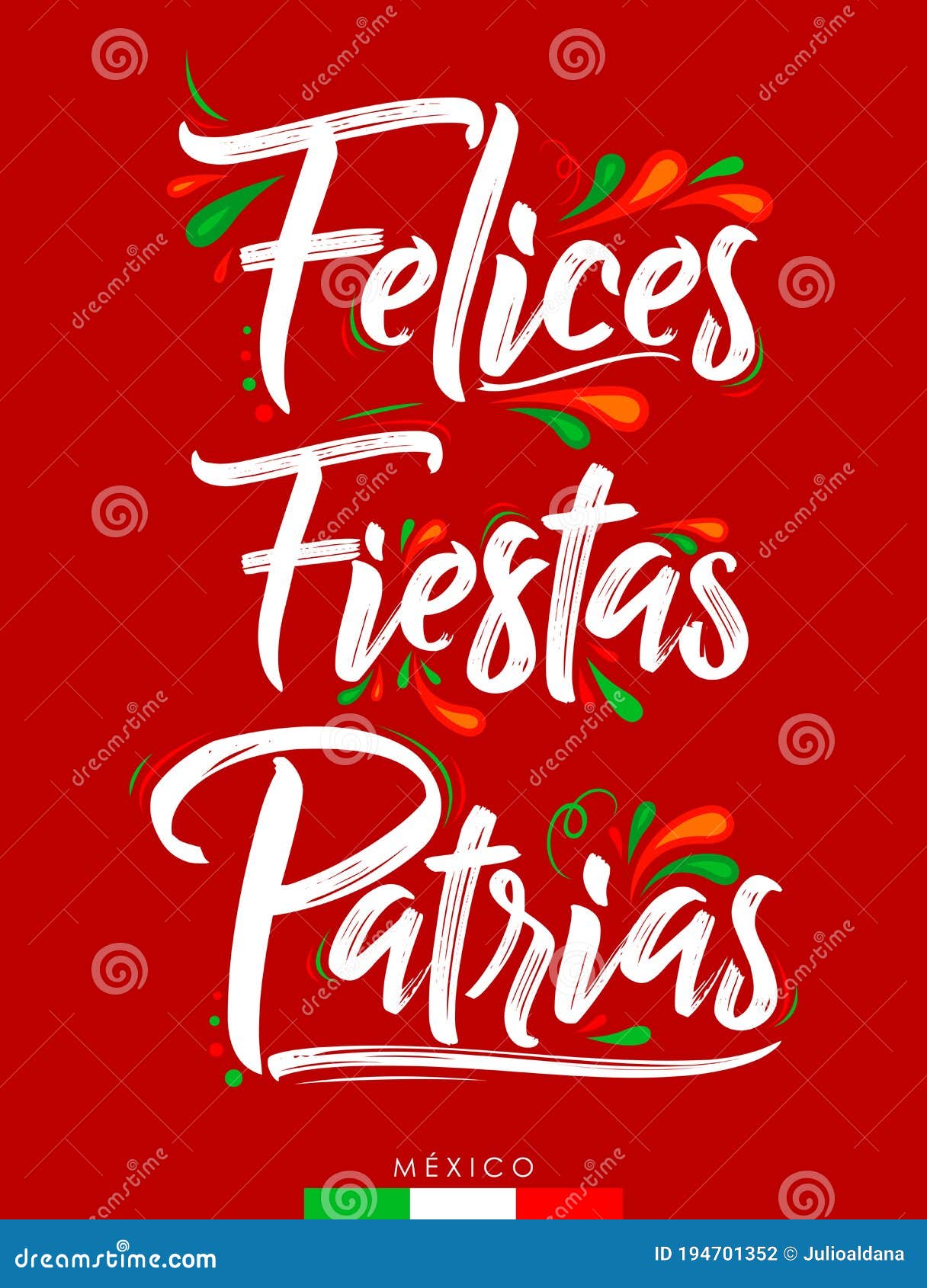 felices fiestas patrias, happy national holidays spanish text, mexican theme patriotic celebration.