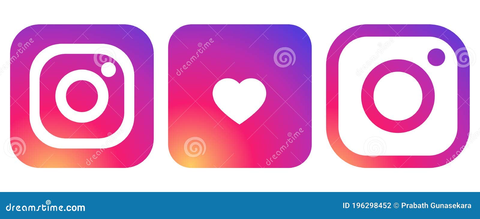 Instagram Logo with Vector EPS 10 File. Rounded Corner Colored Icon for