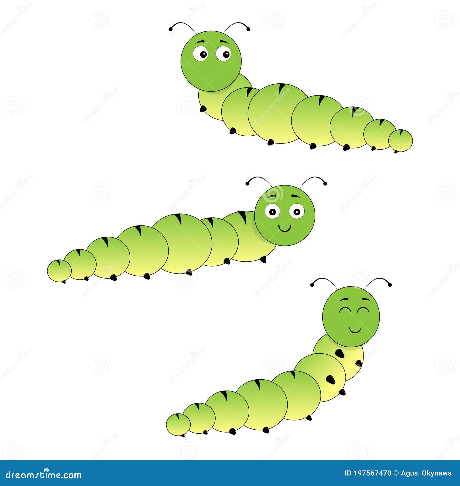 Caterpillar Cartoon Vector Illustration Set Stock Vector - Illustration of green, blue: 197567470 Caterpillar Cartoon Vector Illustration Set Stock Vector - Illustration of green, blue: 197567470