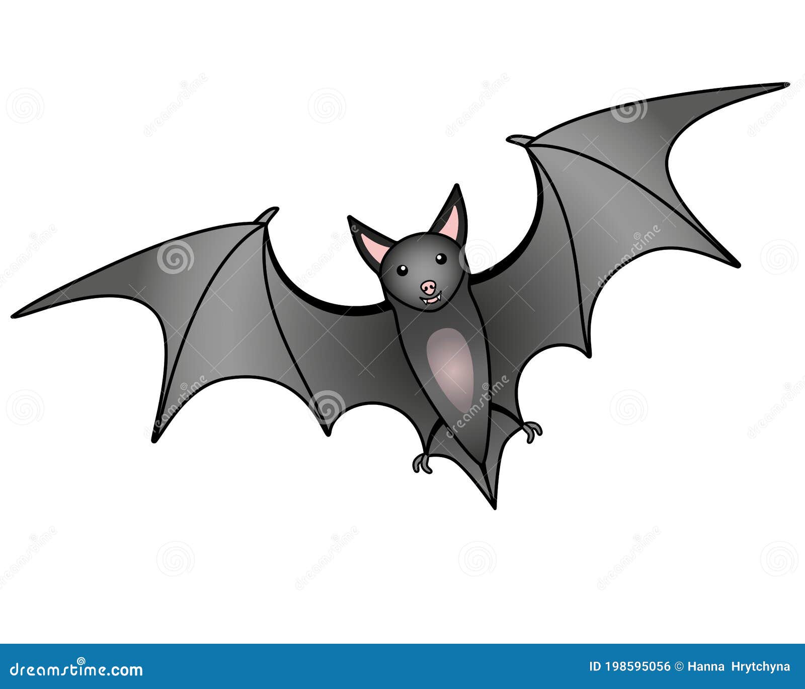 Cute Gray Bat - Vector Full Color Illustration. the Flying Fox is a Bats  Mammal. the Flying Animal is a Bat Stock Vector - Illustration of mascot,  october: 198595056