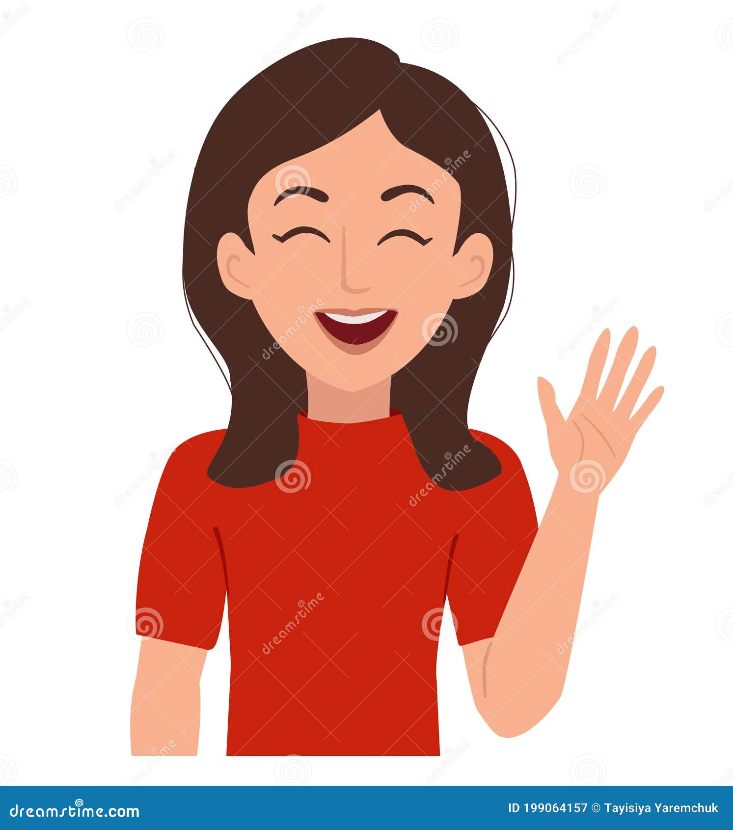 Happy Smiling Woman. Human Expression. Cartoon Vector Illustration. Stock  Vector - Illustration of girl, cartoon: 199064157