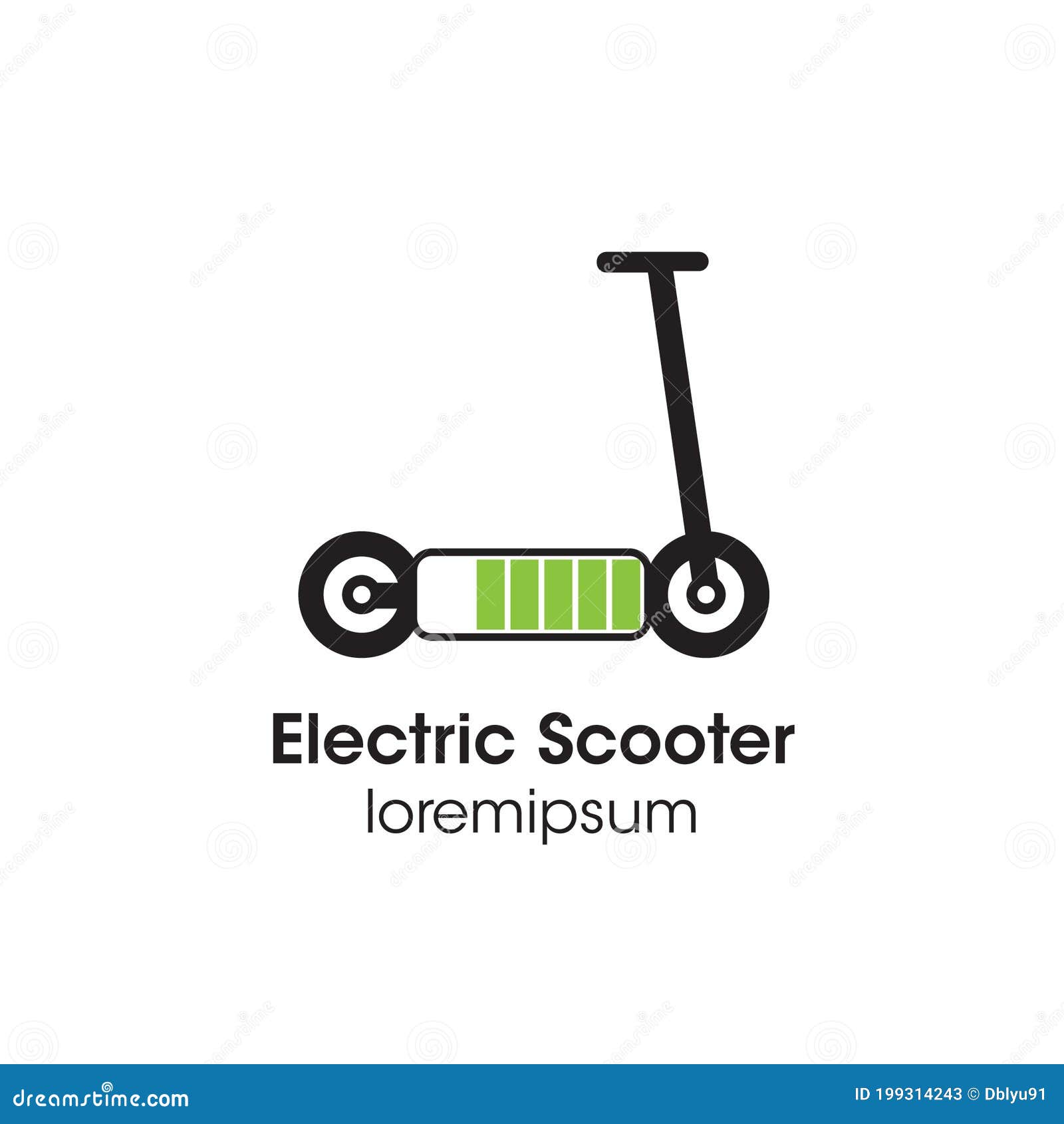 Electric Scooter Logo or Symbol Template Design Stock Vector