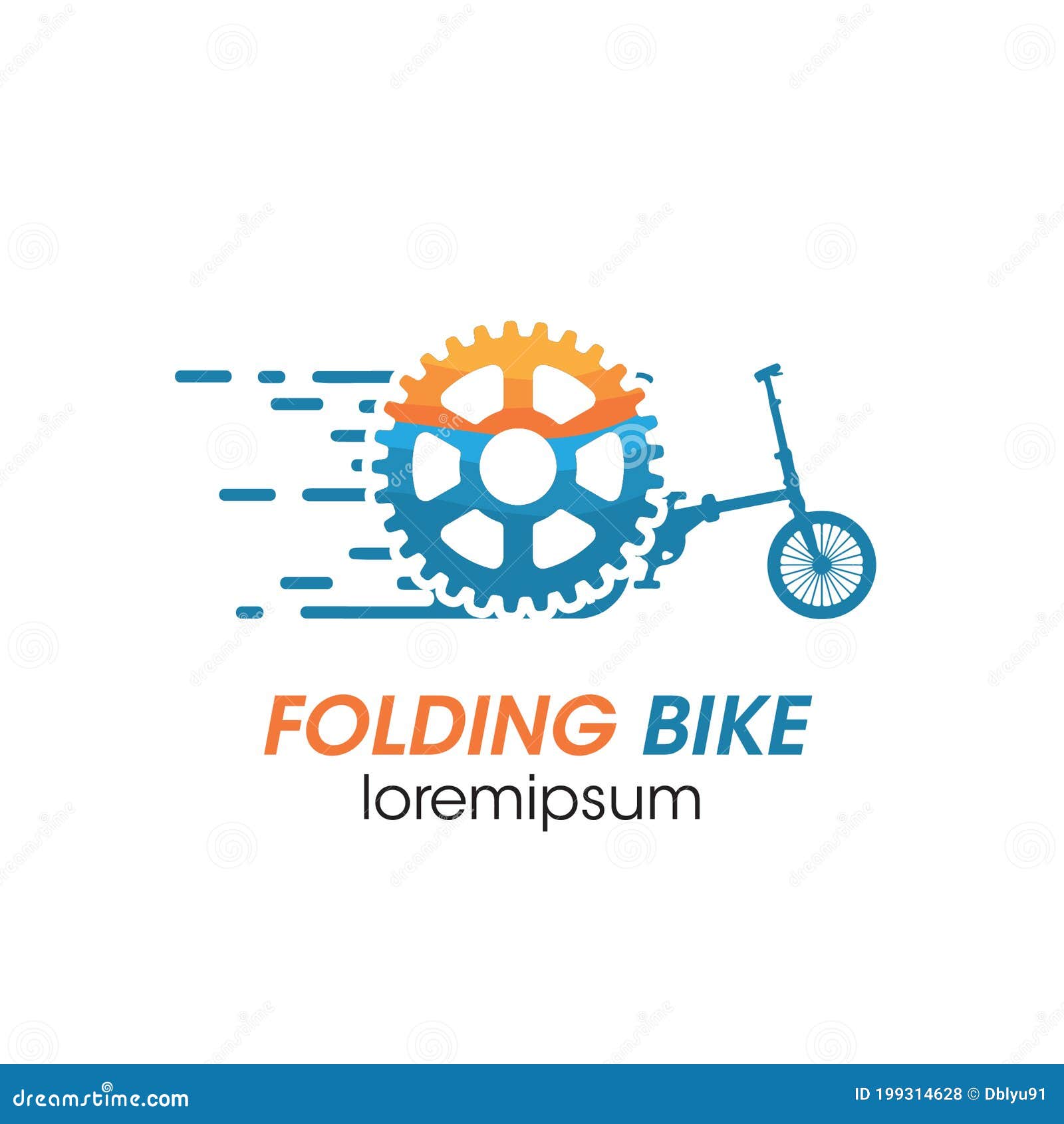 Folding Bike Logo or Symbol Template Design Stock Vector Illustration