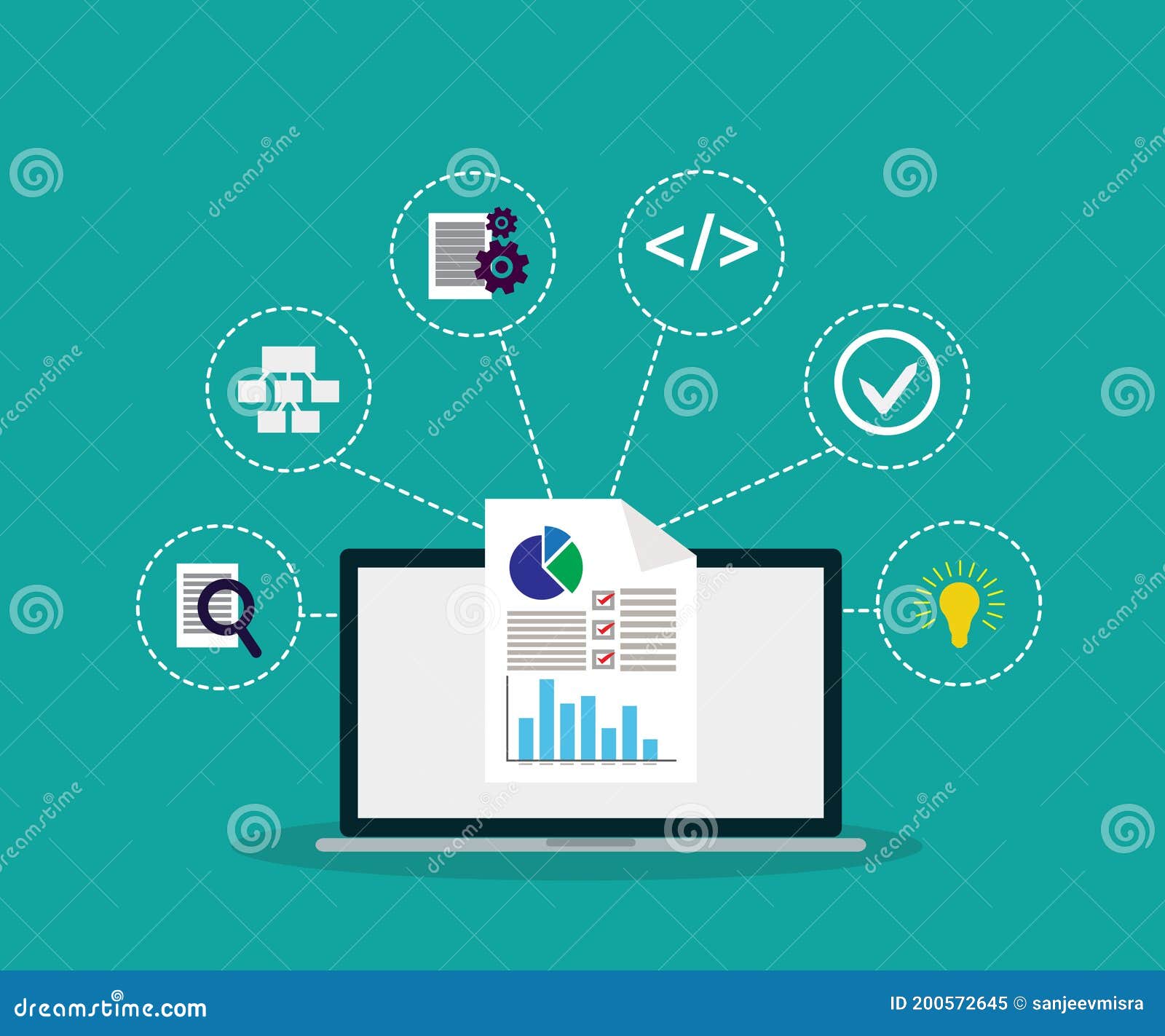 data-science-step-by-step-infographics-data-research-banner-with