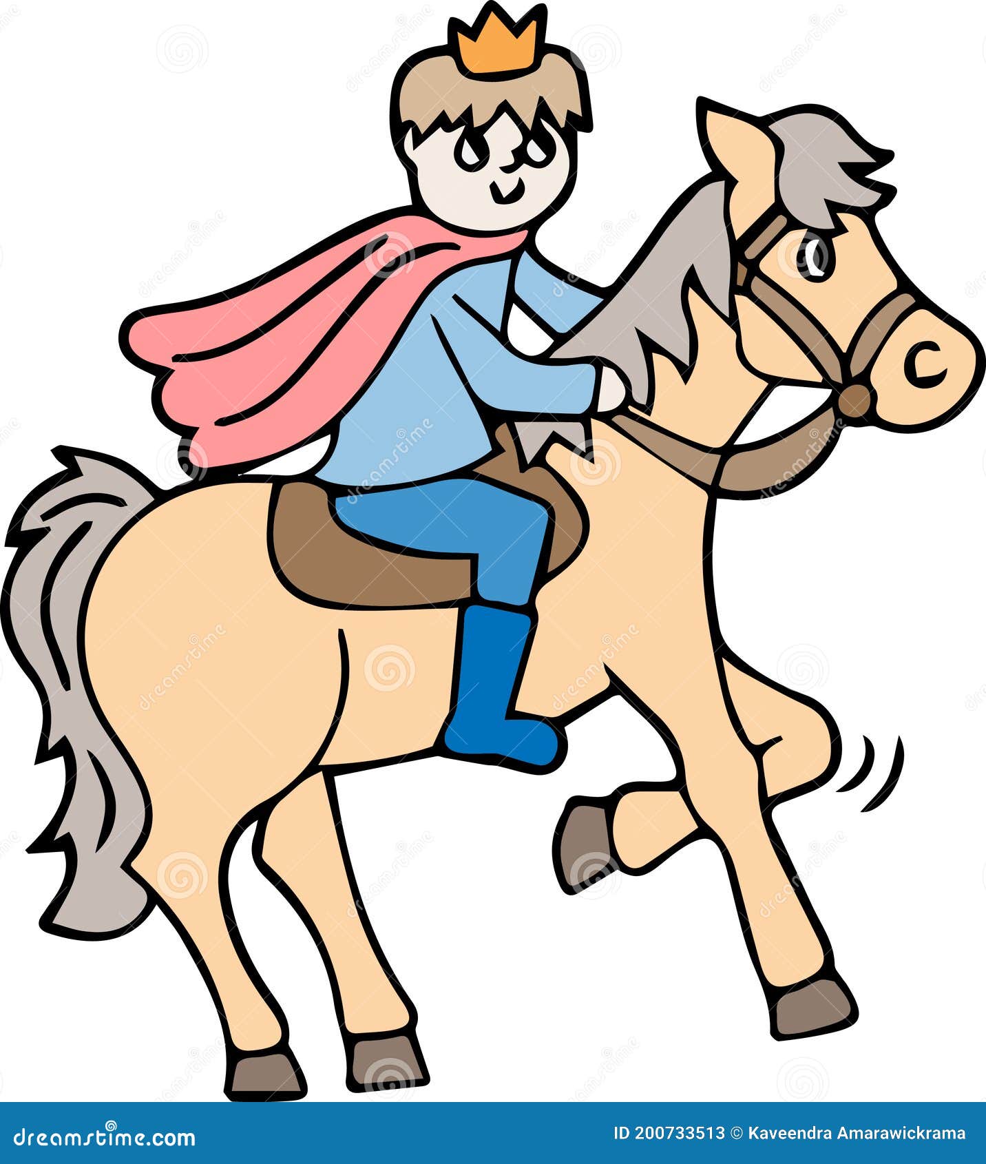 Prince is riding a horse stock vector. Illustration of draw - 200733513