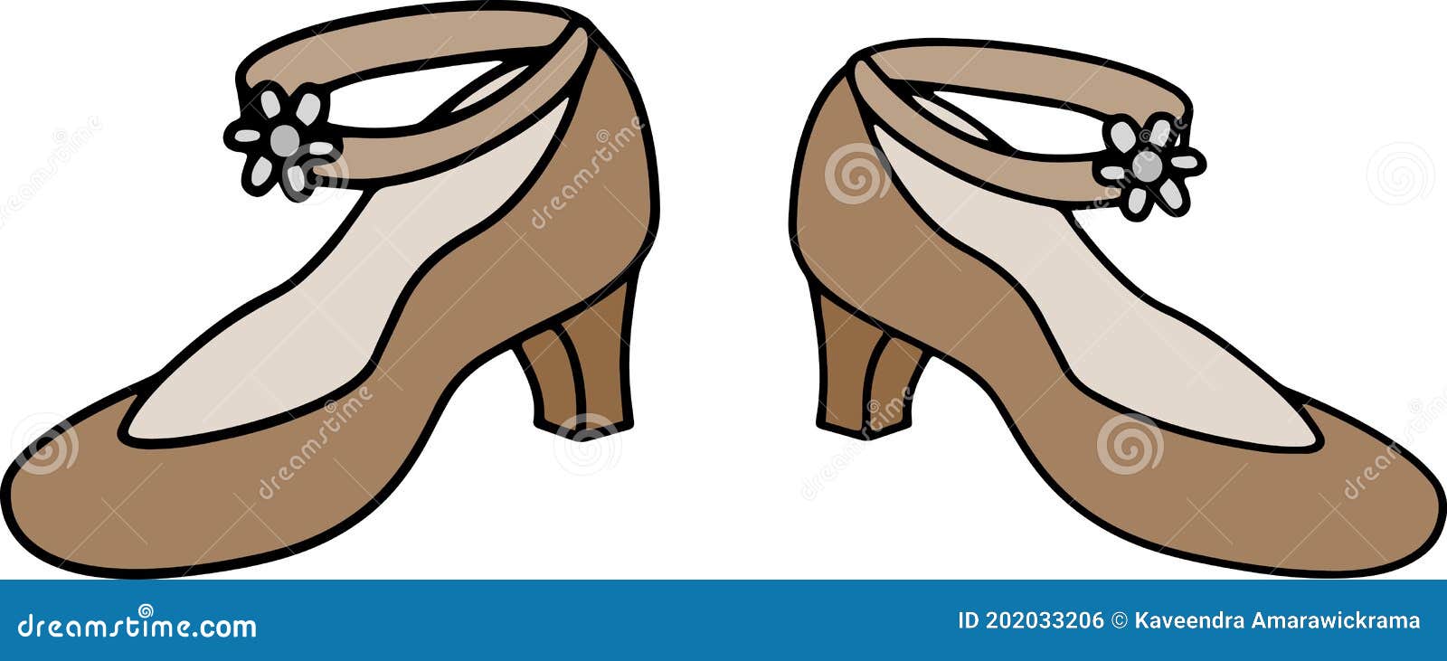 Old Brown Shoe With Loose Laces Isolated On White Background. The