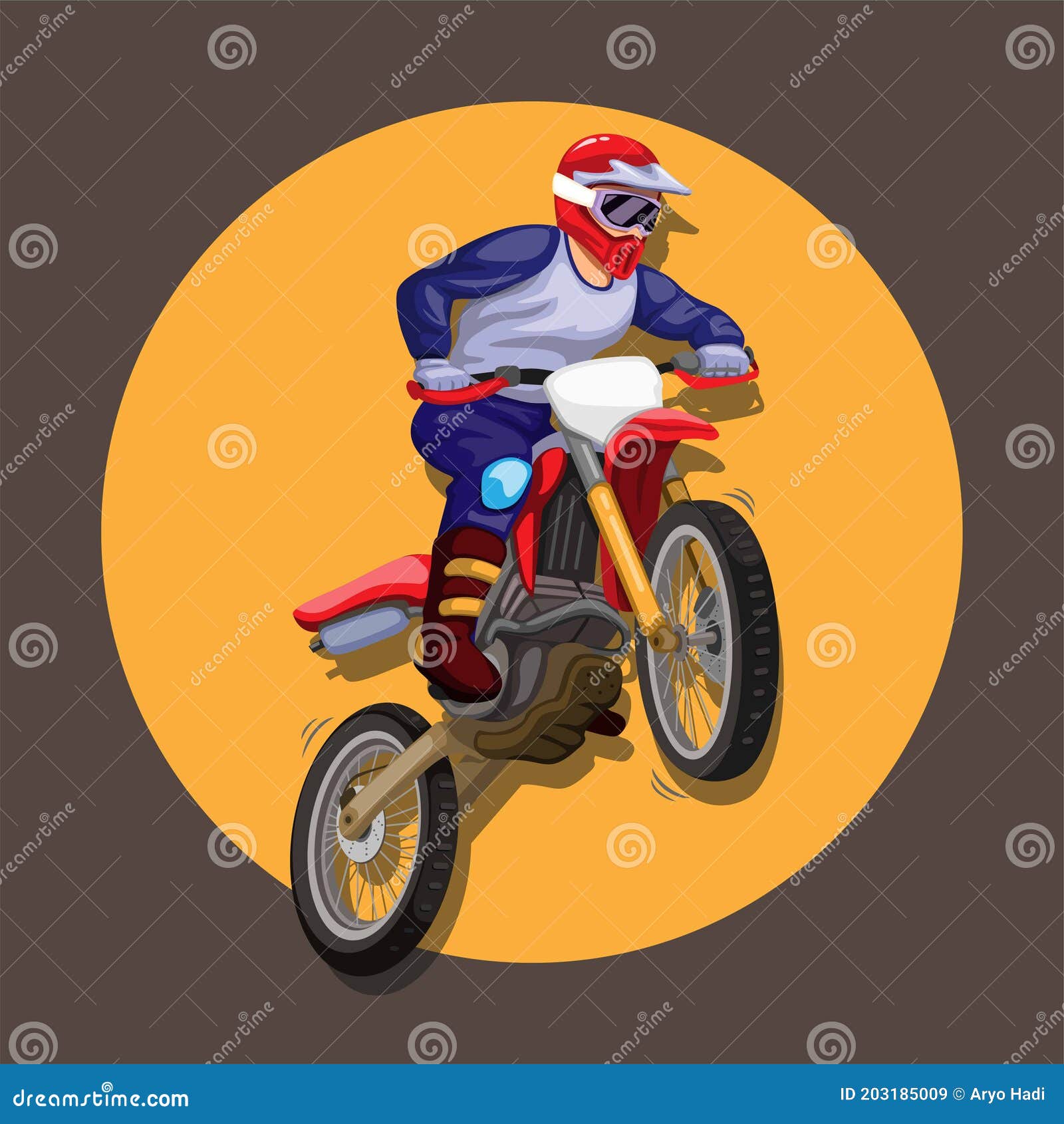 Motocross Rider Freestyle Action Character Mascot in Cartoon Illustration  Vector Stock Vector - Illustration of danger, motion: 203185009