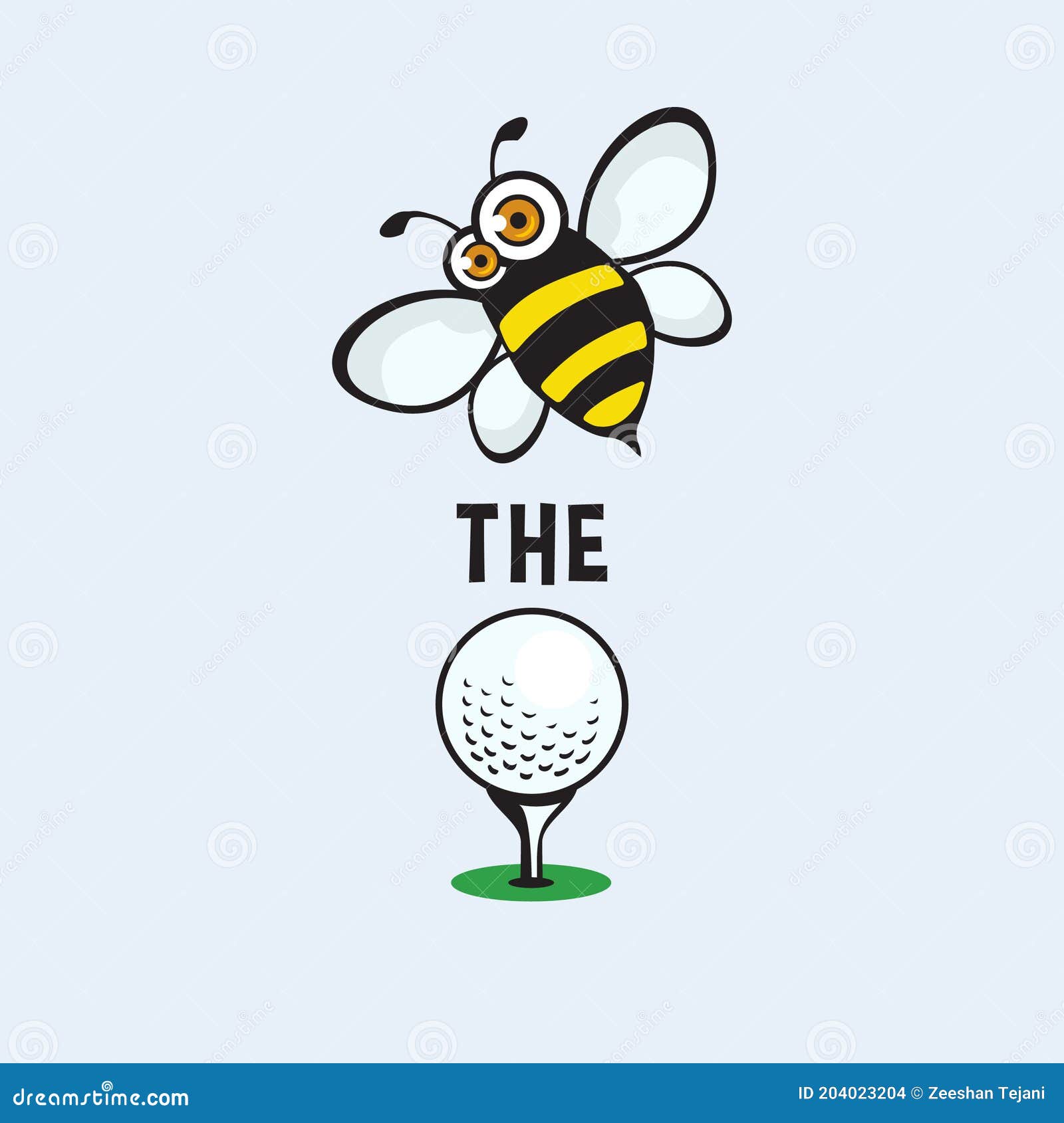 Bumblebee Honey Bee with the Golf Ball Stock Vector Illustration of