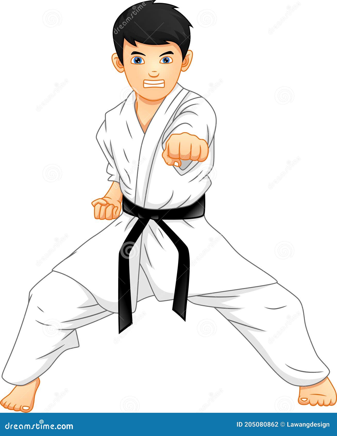 Karate boy cartoon stock vector. Illustration of little 205080862