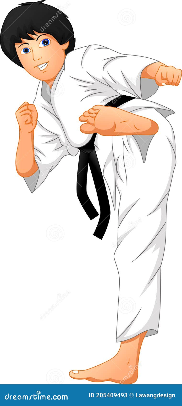 Karate boy cartoon stock vector. Illustration of kungfu - 205409493