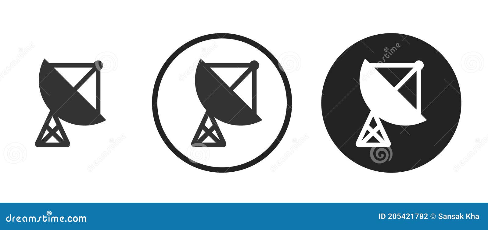 Satellite Dish Safe Icon .  Icon Set . Icons Collection. Simple Illustration. Stock