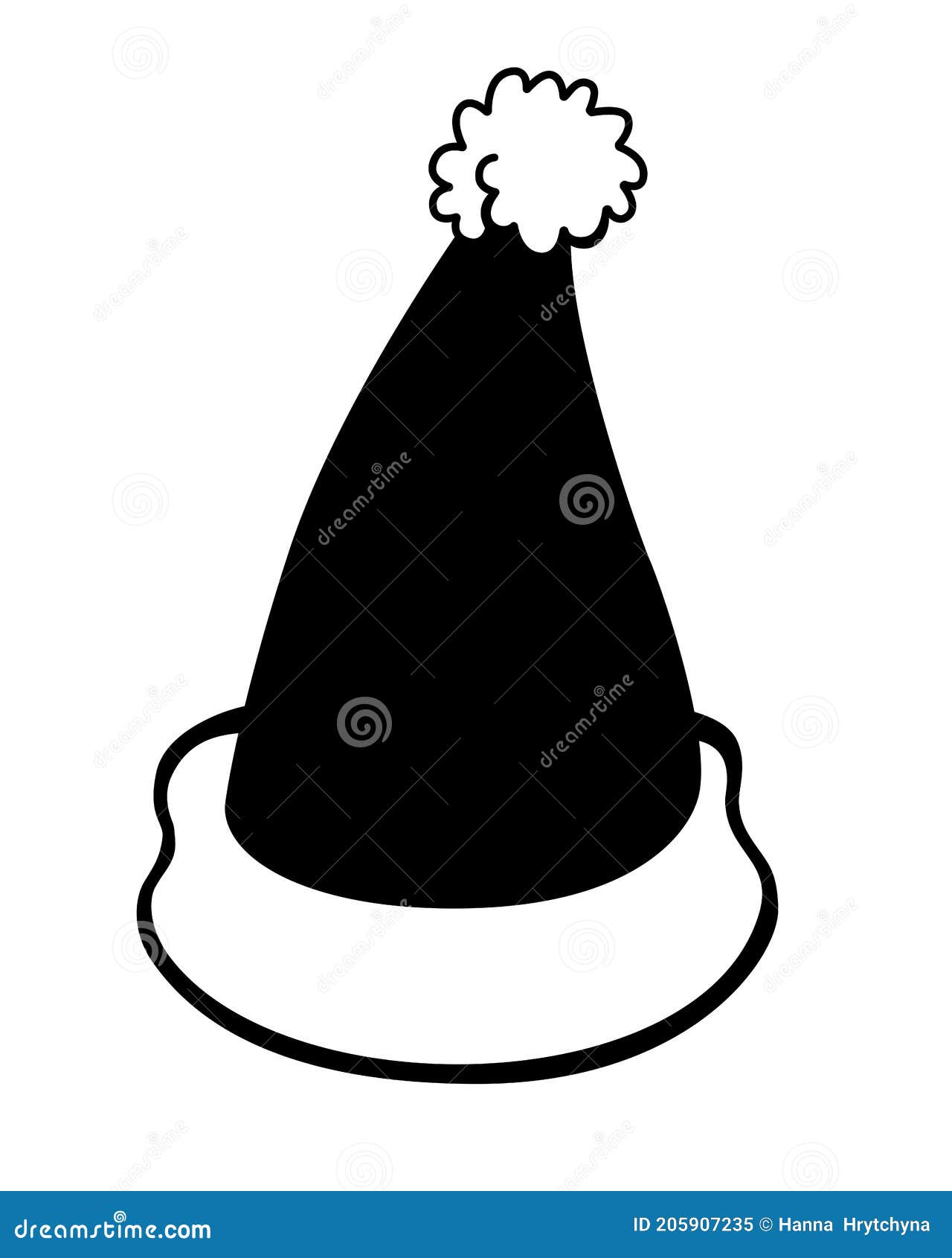 Santa Claus Hat Vector Silhouette Illustration for Logo or Pictogram